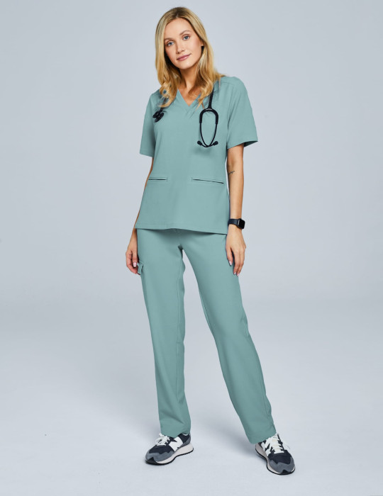 Kalhoty Yoga - DUSTY GREEN Kalhoty Yoga - DUSTY GREEN
