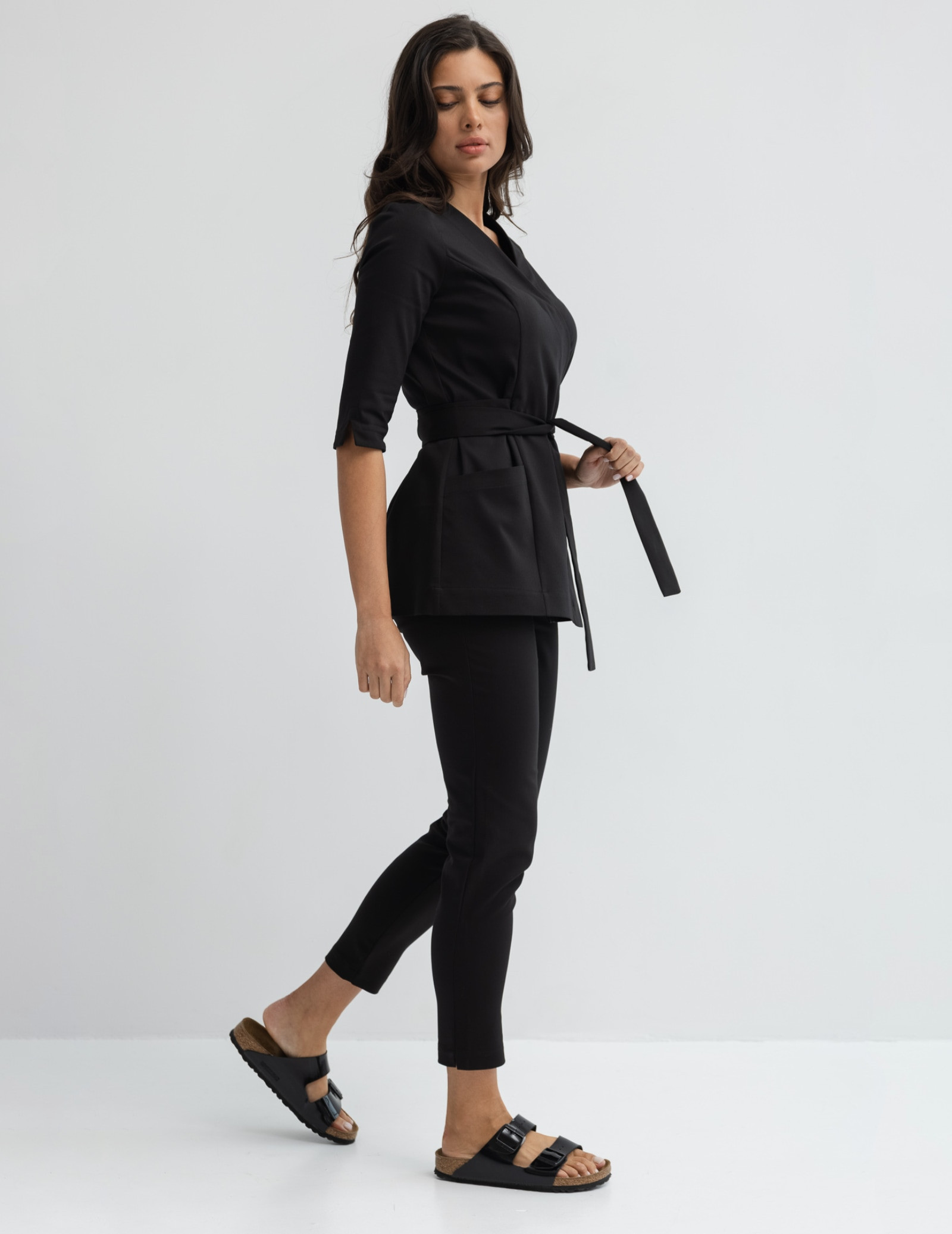 Dámské Lékařské Kalhoty Slim Fit - TRUE BLACK
