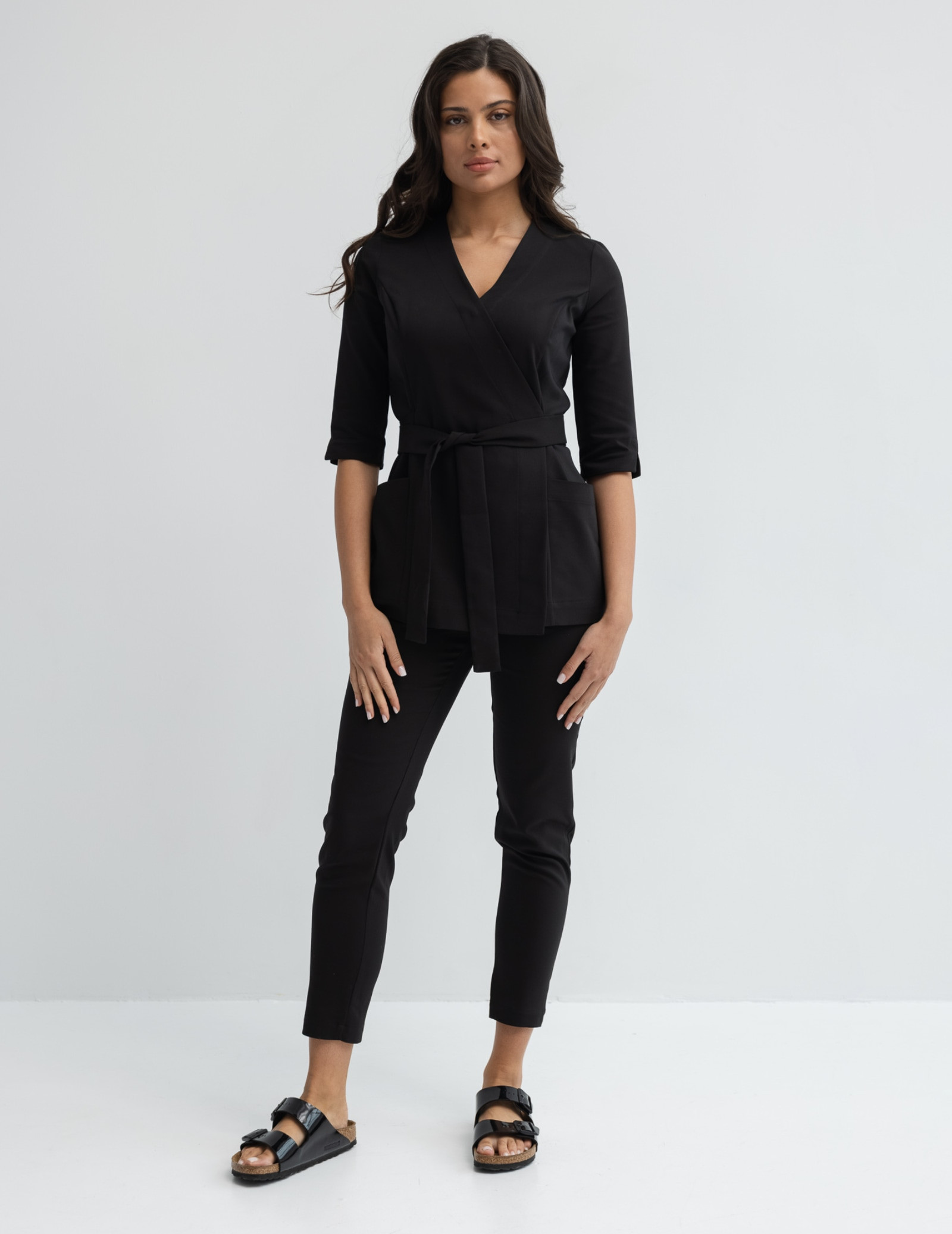 Dámské Lékařské Kalhoty Slim Fit - TRUE BLACK