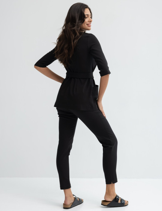 Dámské Lékařské Kalhoty Slim Fit - TRUE BLACK