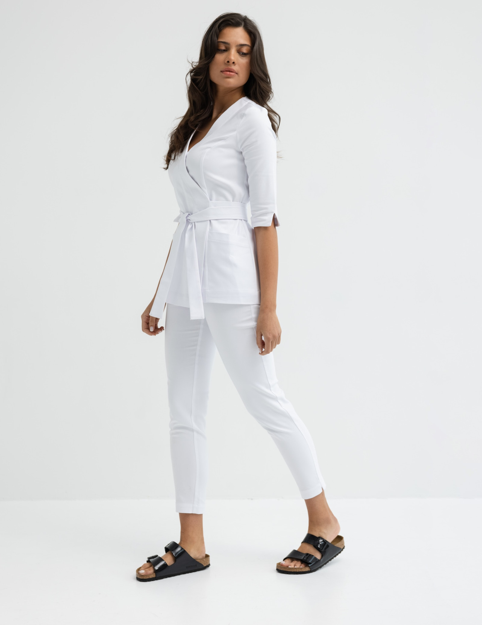 Dámské Lékařské Kalhoty Slim Fit- WHITE