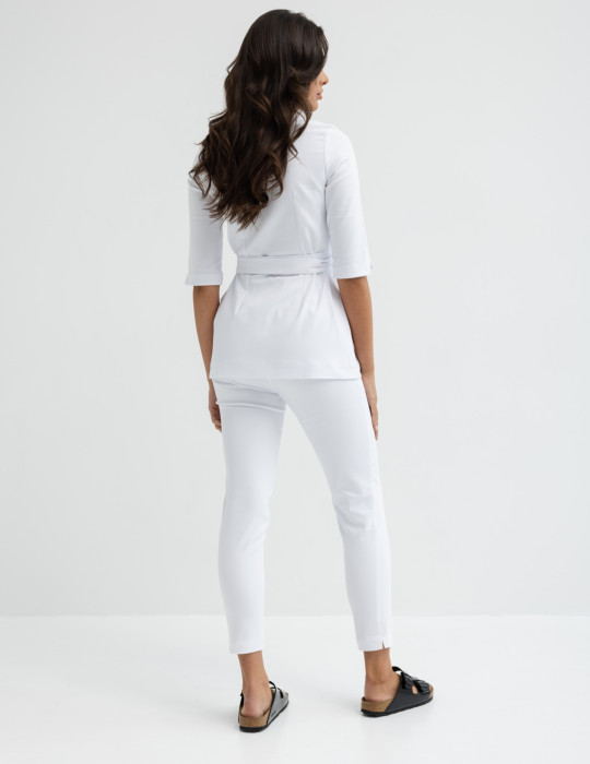 Dámské Lékařské Kalhoty Slim Fit- WHITE Dámské Lékařské Kalhoty Slim Fit- WHITE