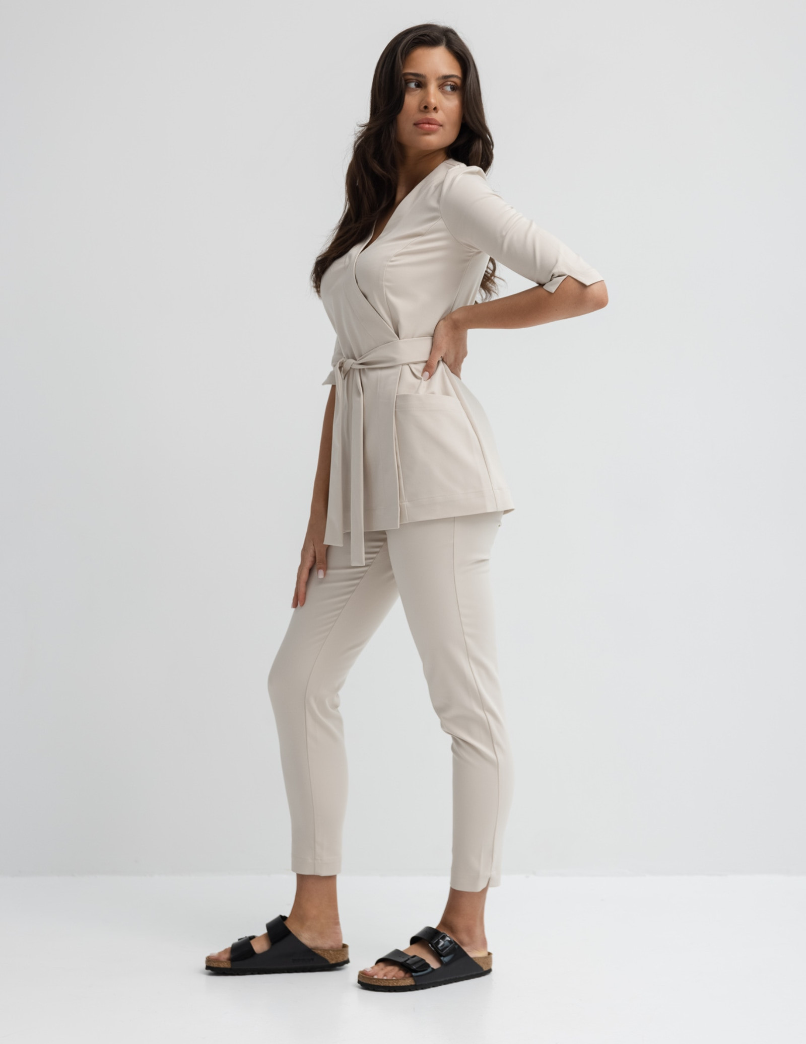Dámské Lékařské Kalhoty Slim Fit - NUDE