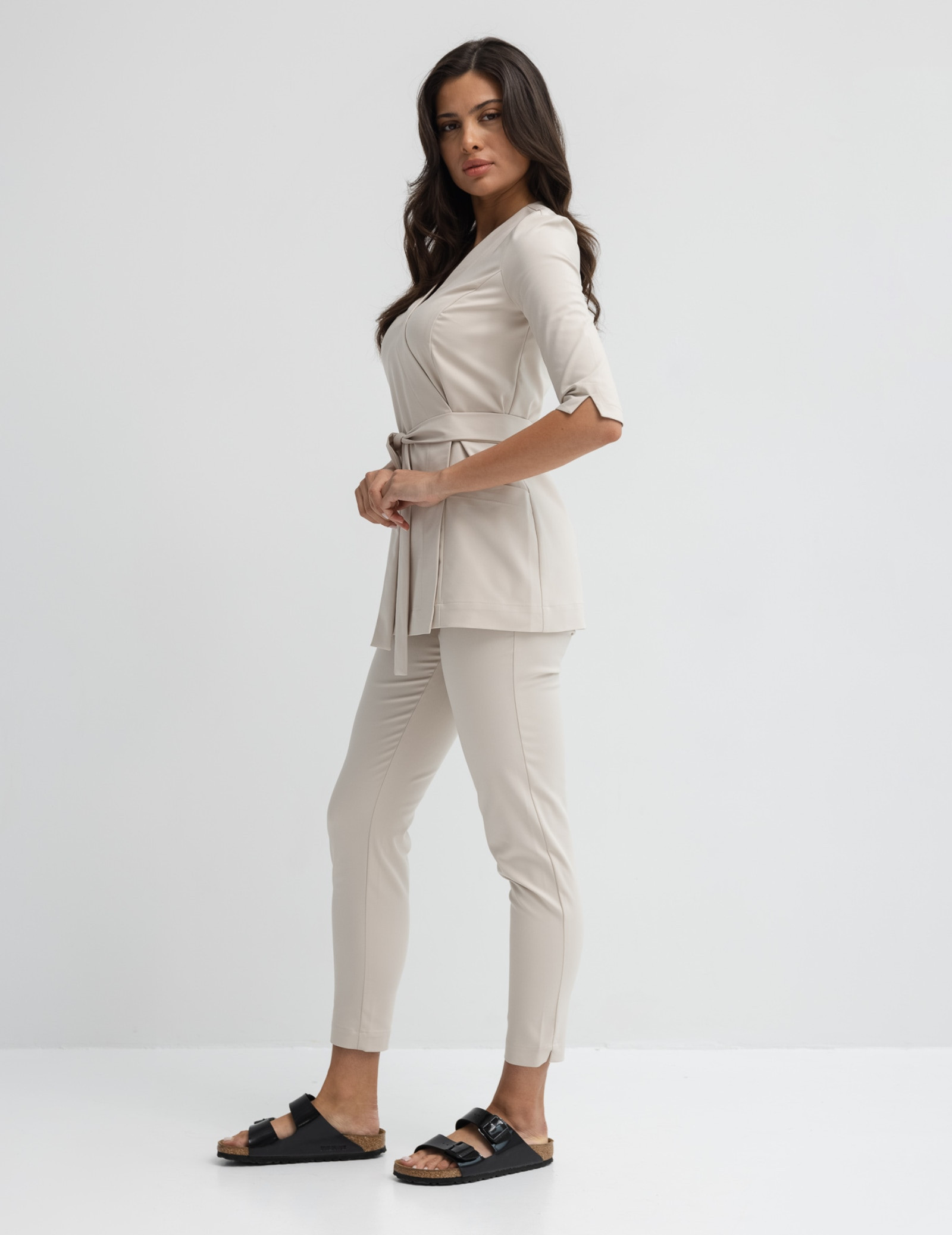 Dámské Lékařské Kalhoty Slim Fit - NUDE