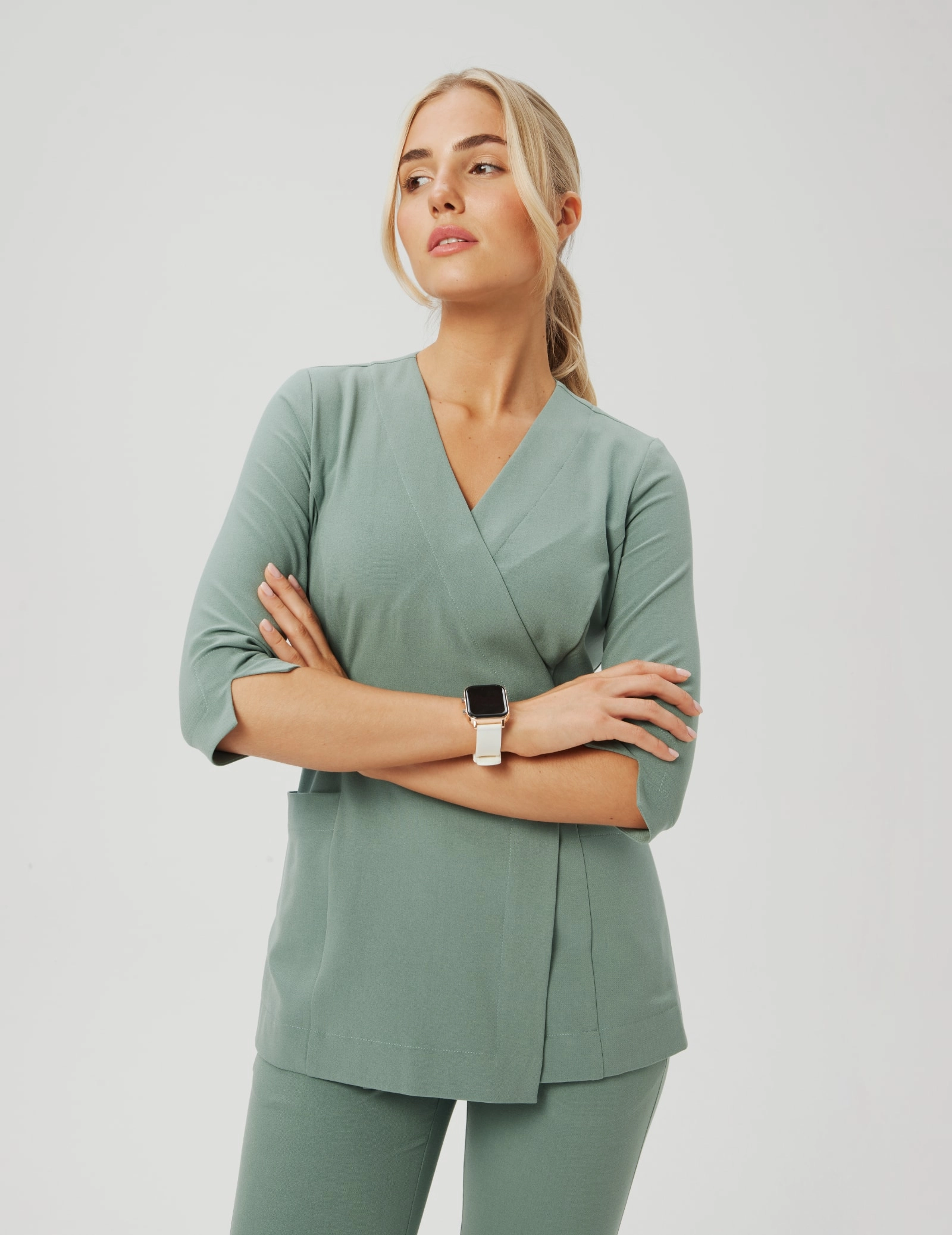 Lékařská halenka na vázání Rosalie - WOODROSE