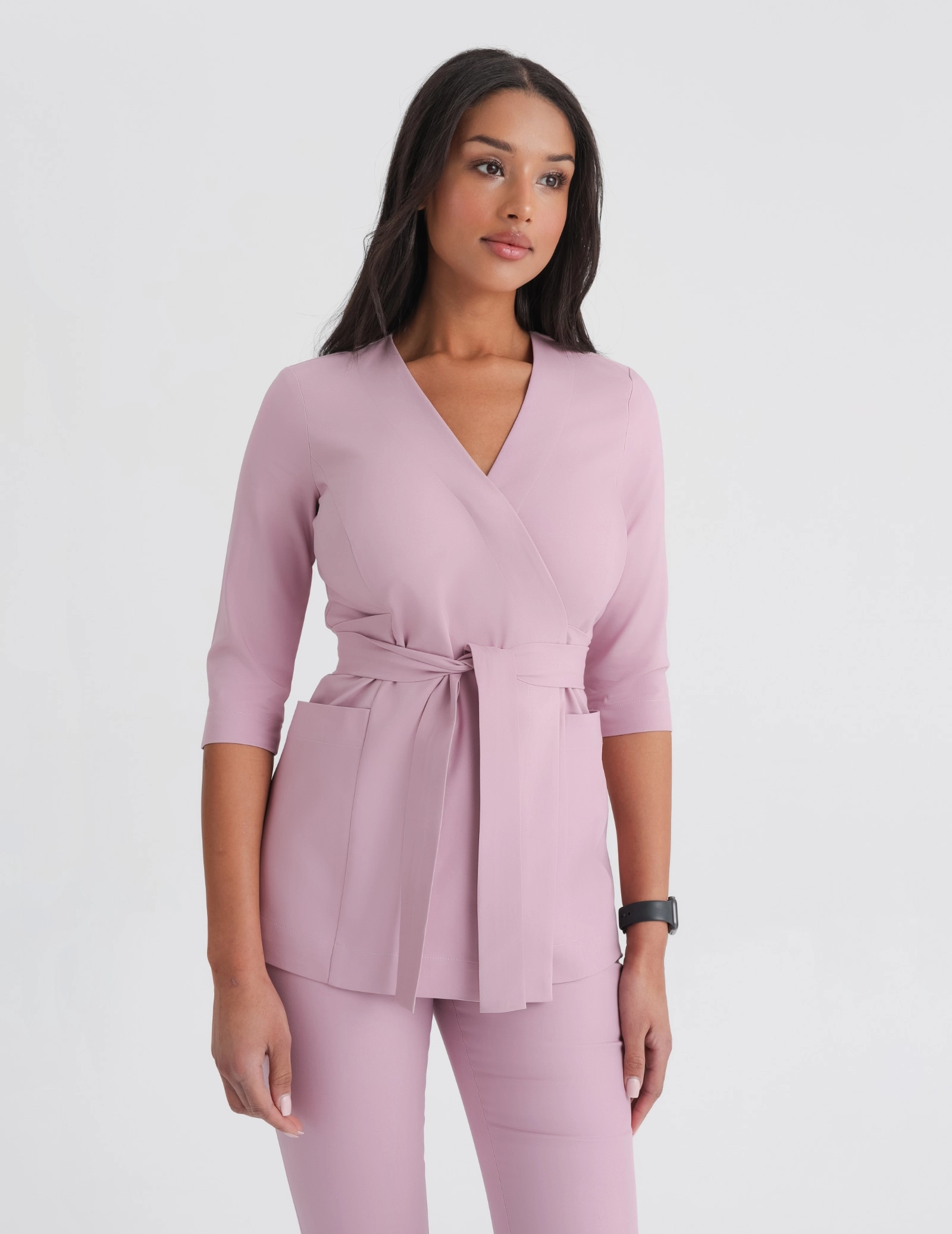 Lékařská Mikina na zavázání Rosalie- FRENCH PINK