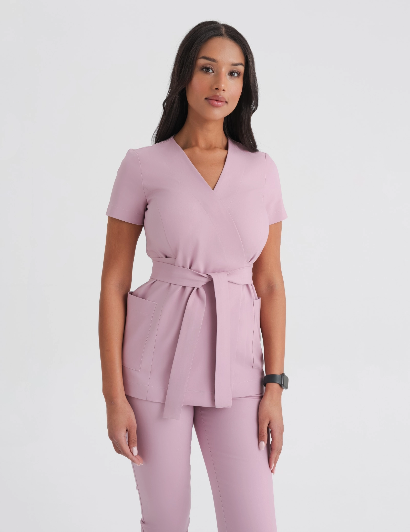 Lékařská Mikina na zavázání Auri - FRENCH PINK