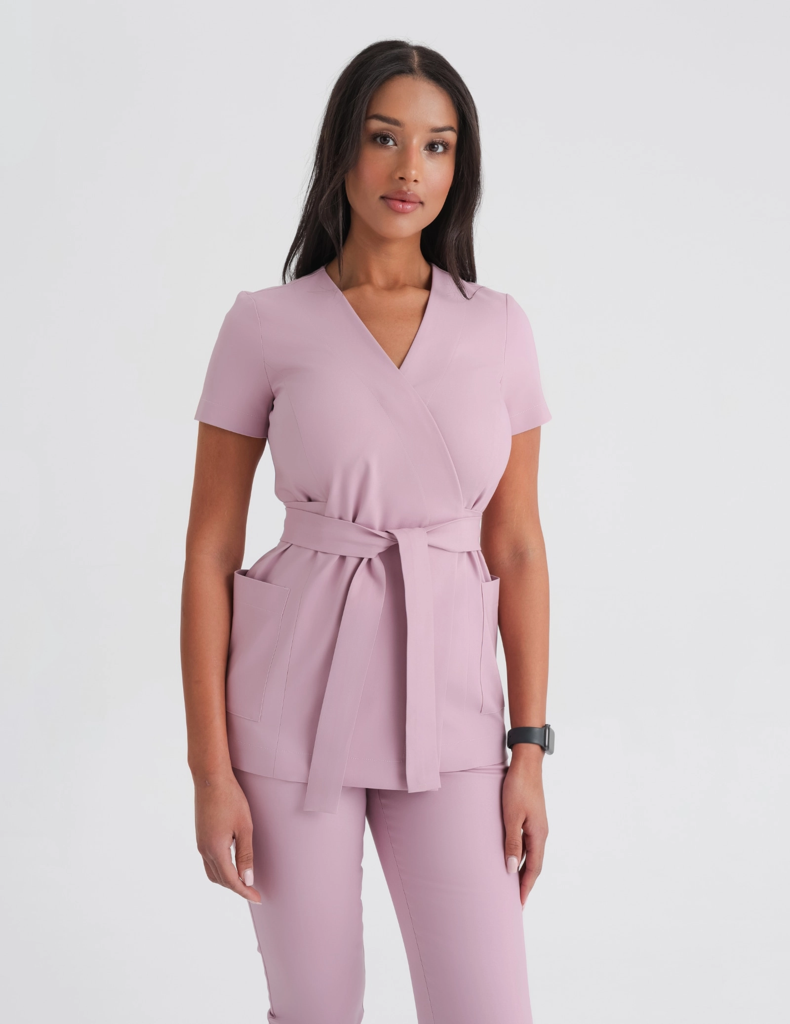 Lékařská Mikina na zavázání Auri - FRENCH PINK