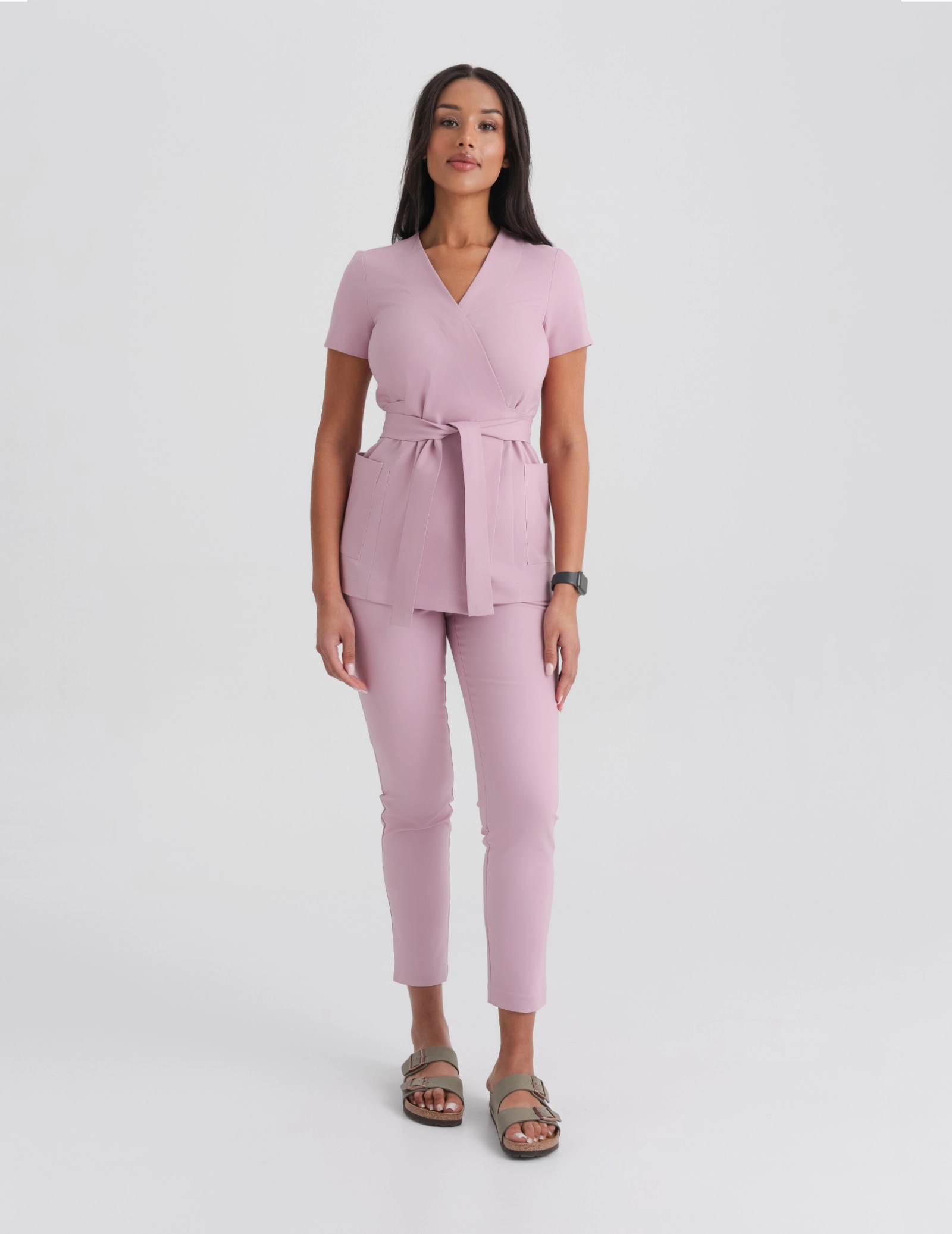 Lékařská Mikina na zavázání Auri - FRENCH PINK