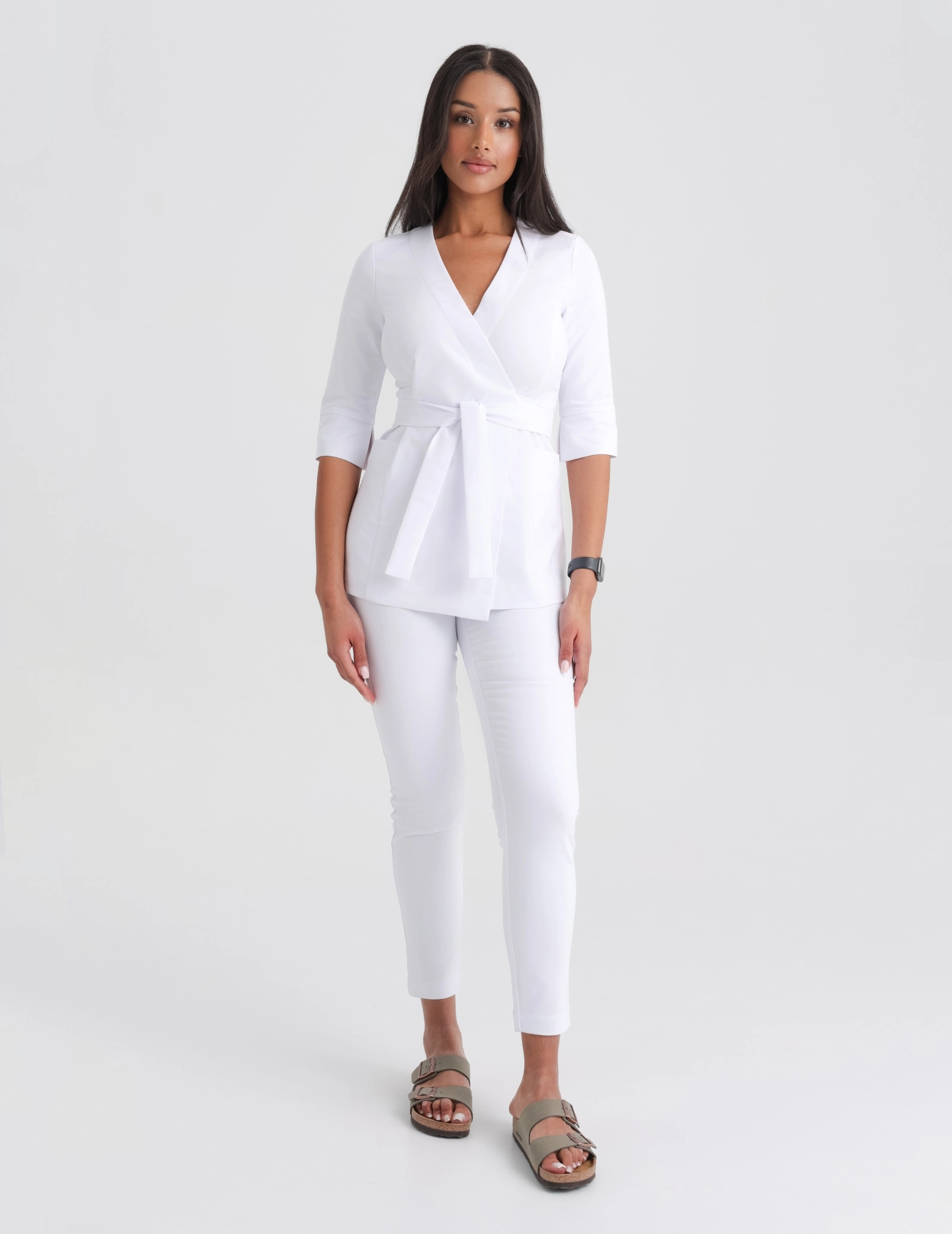Dámské Lékařské Kalhoty Slim Fit- WHITE