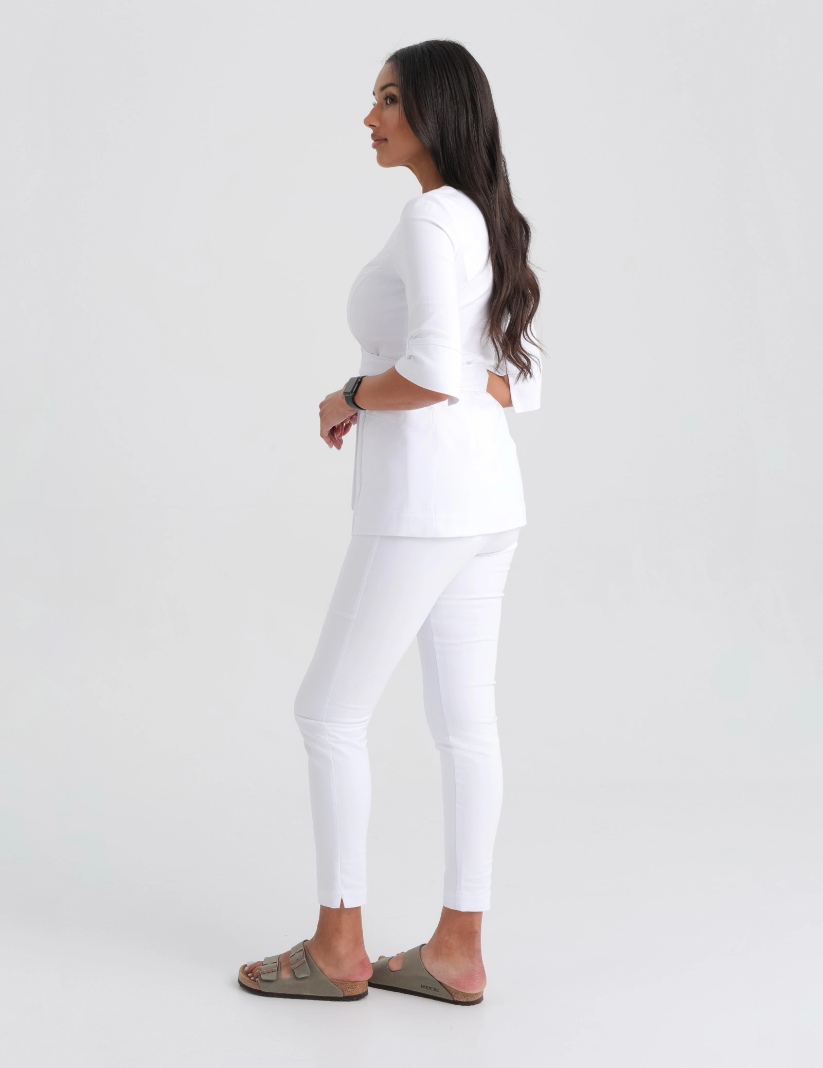 Dámské Lékařské Kalhoty Slim Fit- WHITE