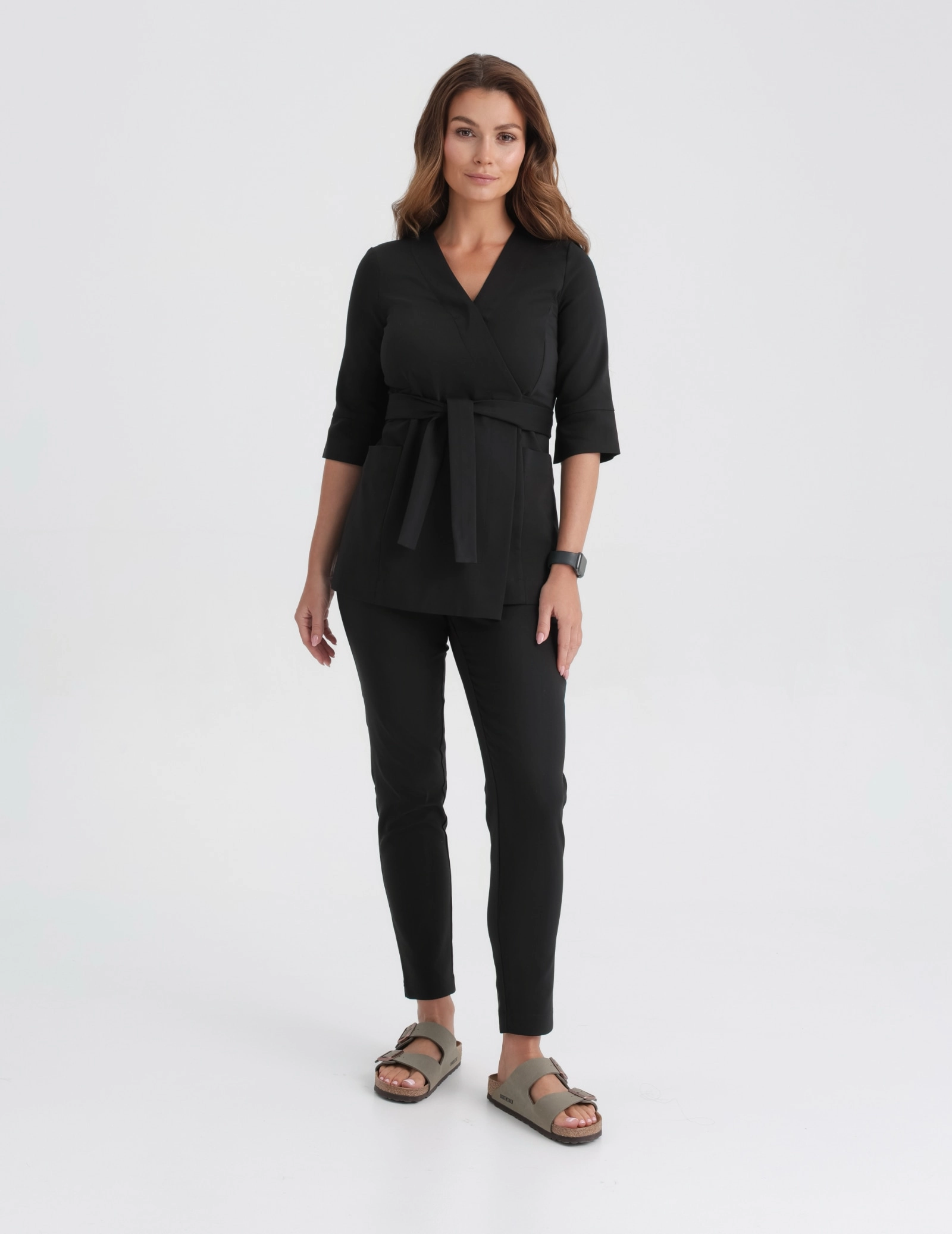 Dámské Lékařské Kalhoty Slim Fit - TRUE BLACK