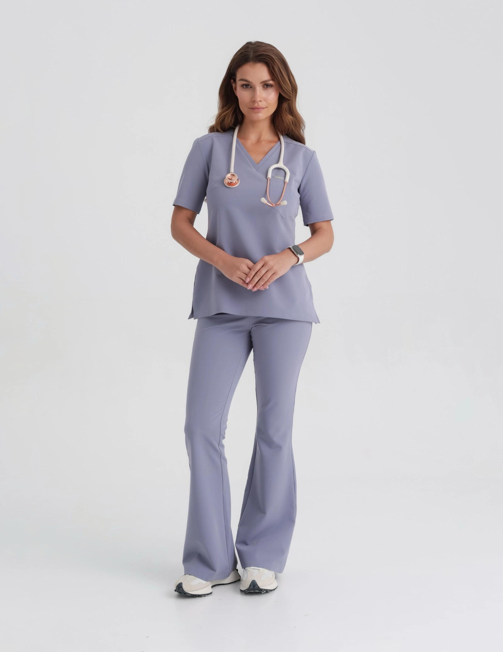 Dámské Lékařské Kalhoty Flare - MILKY LAVENDER