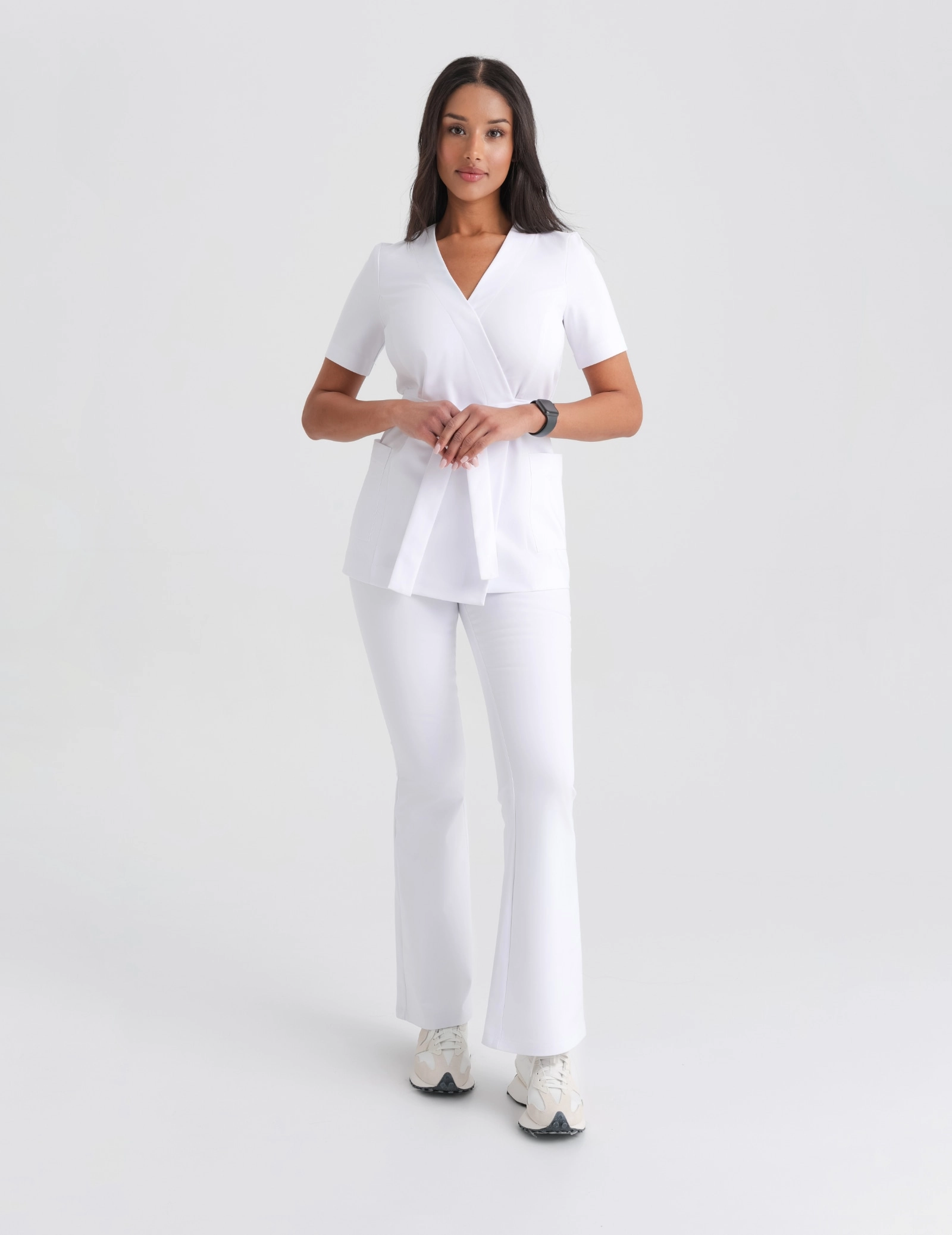 Lékařská Mikina na zavázání Auri - WHITE