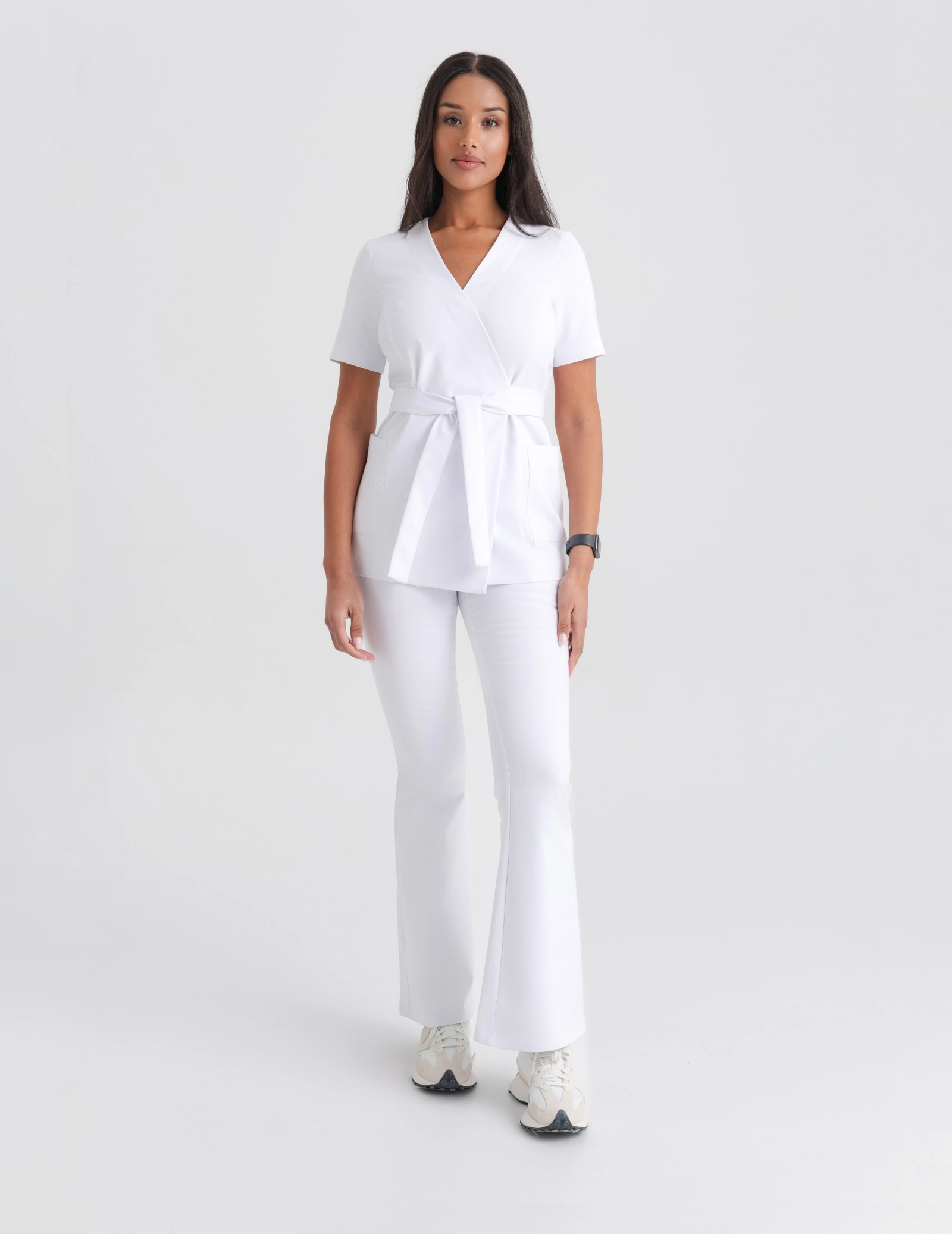 Lékařská Mikina na zavázání Auri - WHITE