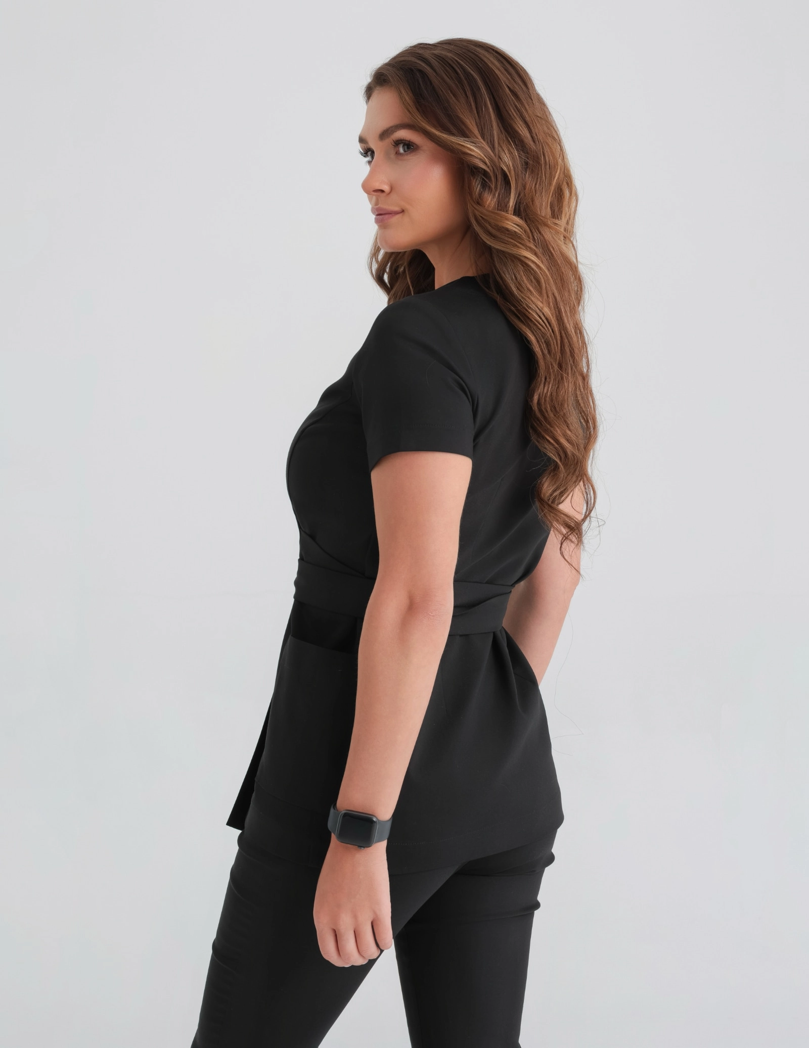 Lékařská Mikina na zavázání Auri - BLACK