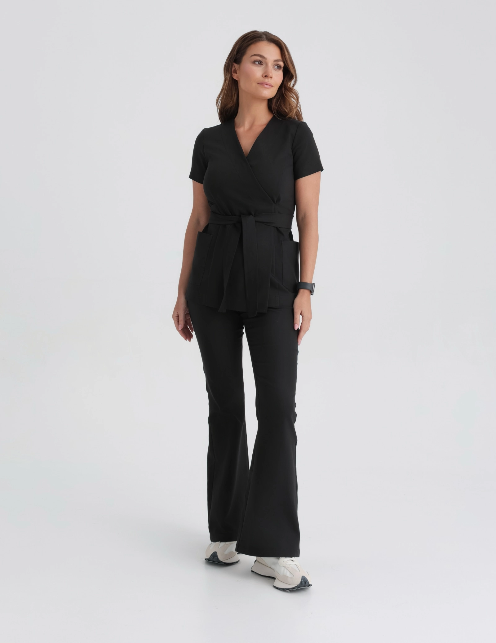 Lékařská Mikina na zavázání Auri - BLACK