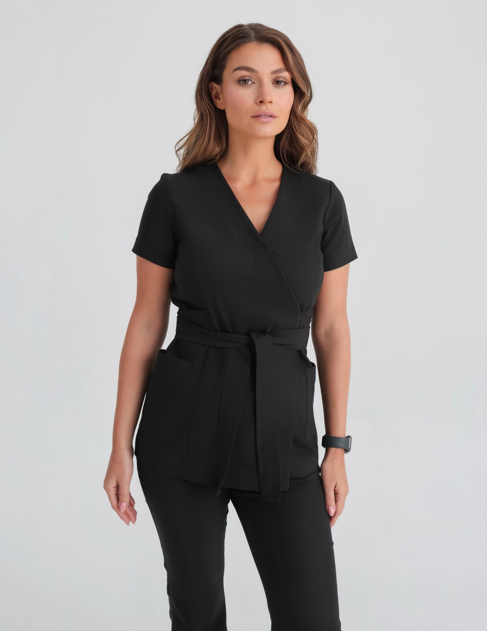 Lékařská Mikina na zavázání Auri - BLACK