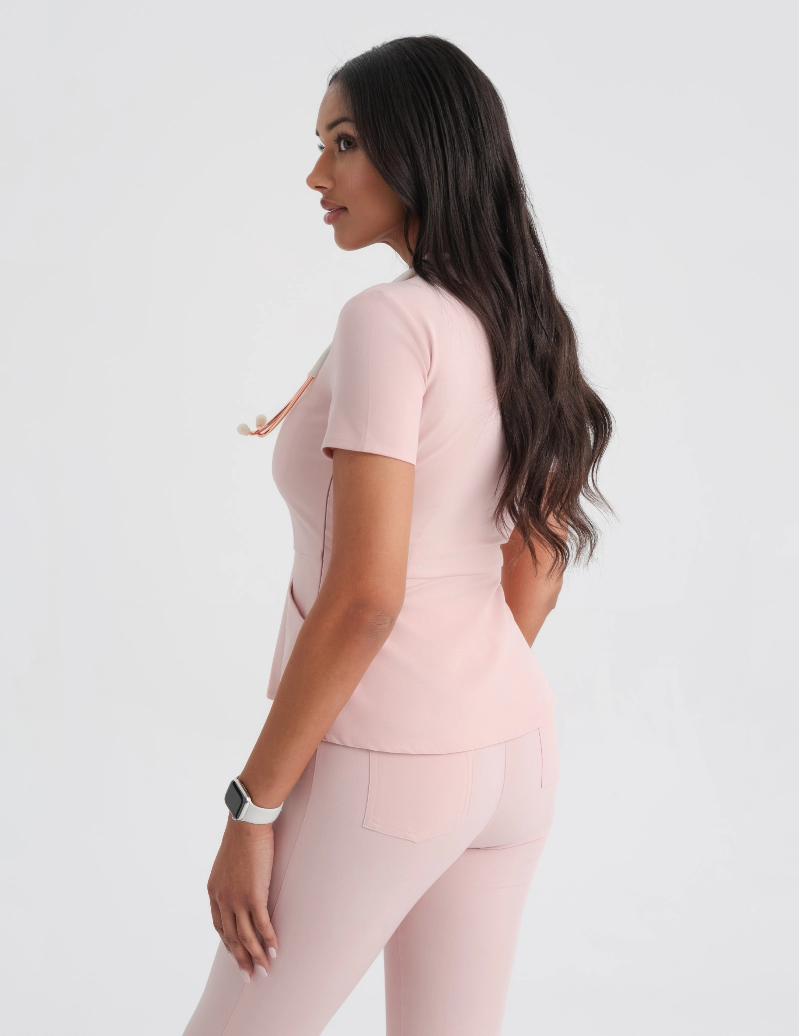 Dámské Lékařské Kalhoty Flare - DUSTY ROSE