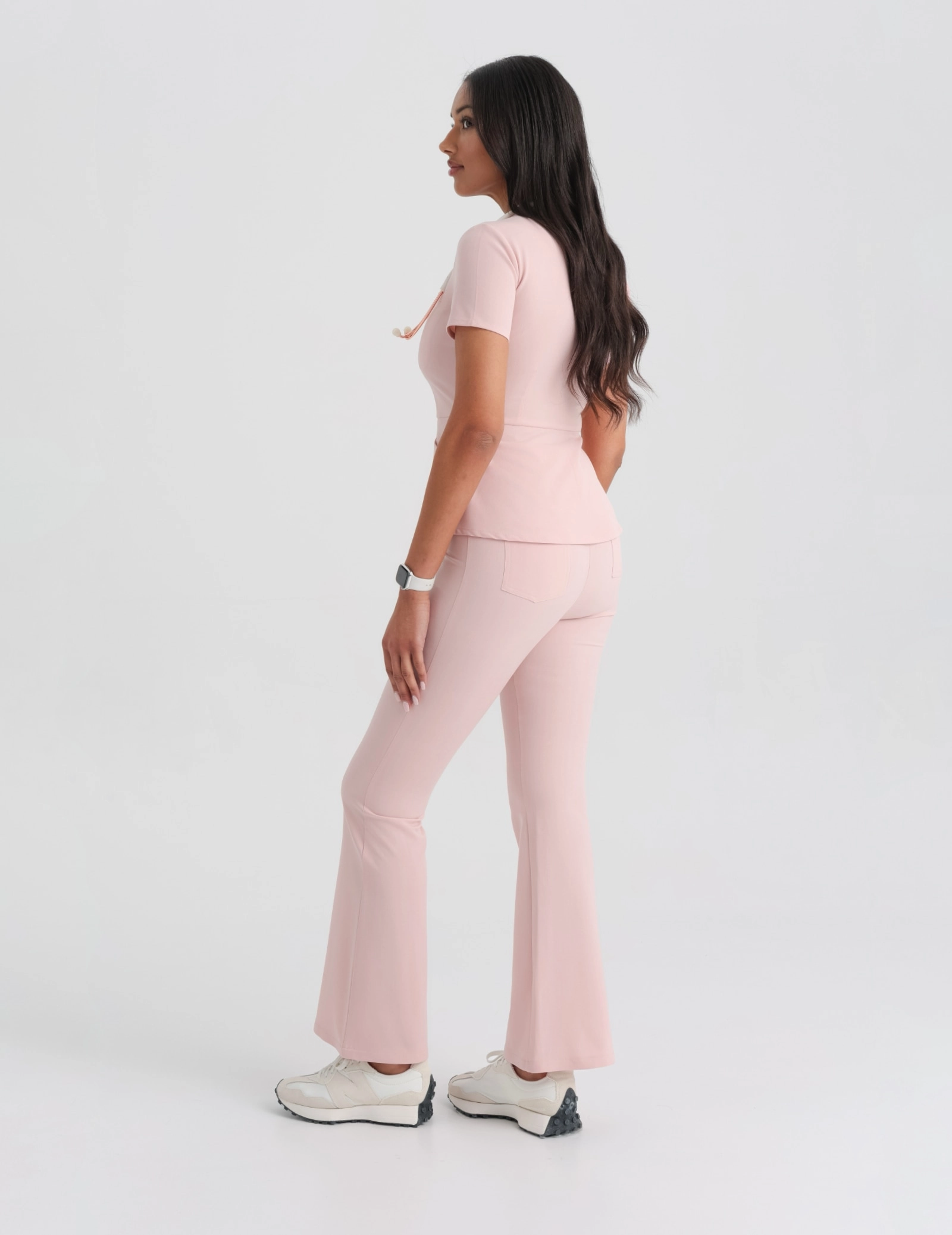 Dámské Lékařské Kalhoty Flare - DUSTY ROSE