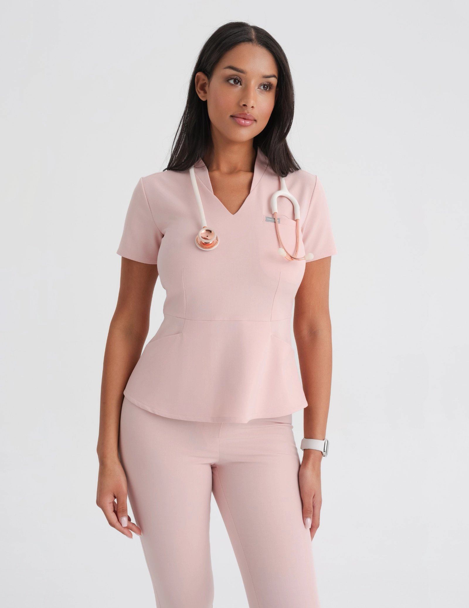 Dámské Lékařské Kalhoty Flare - DUSTY ROSE