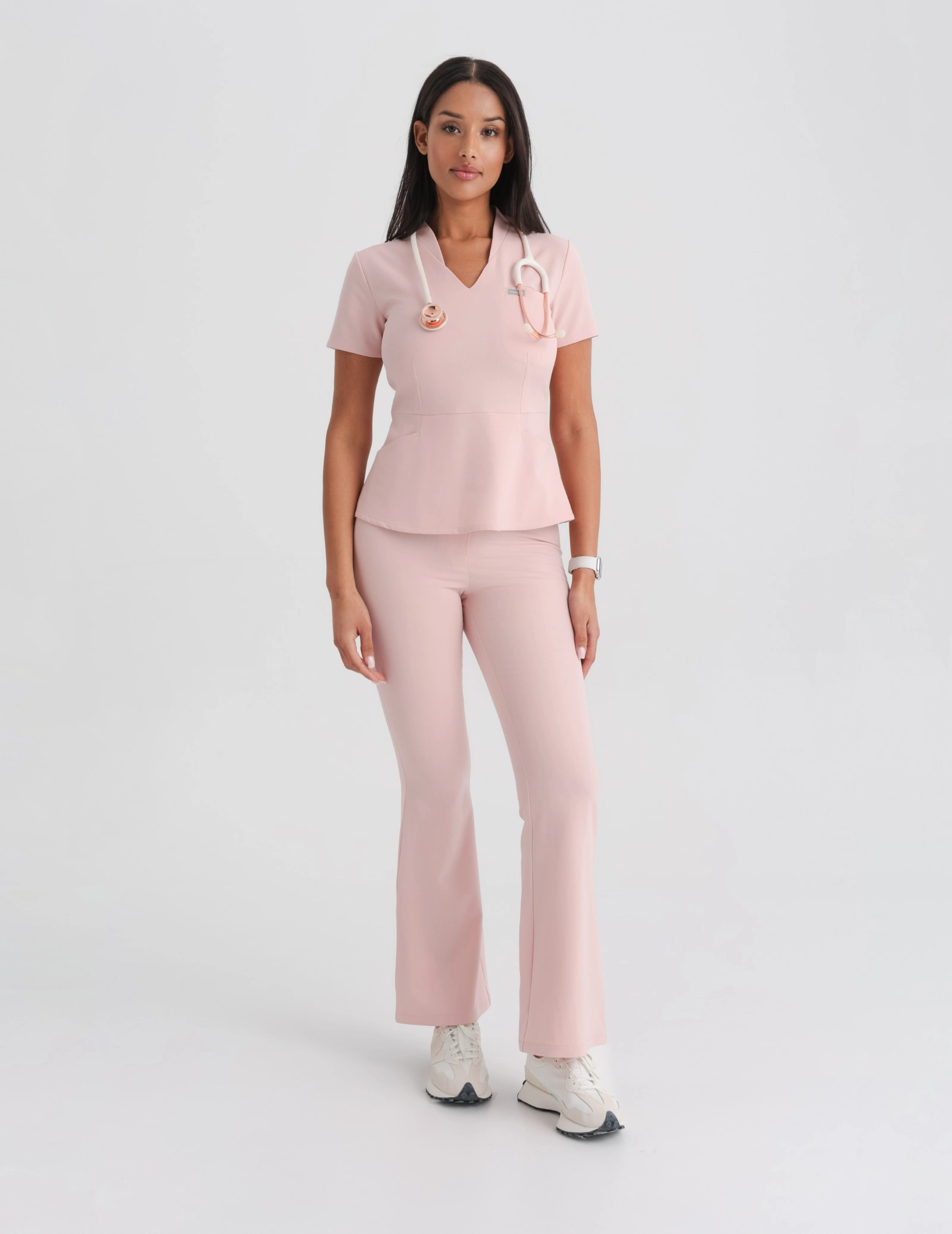 Dámské Lékařské Kalhoty Flare - DUSTY ROSE