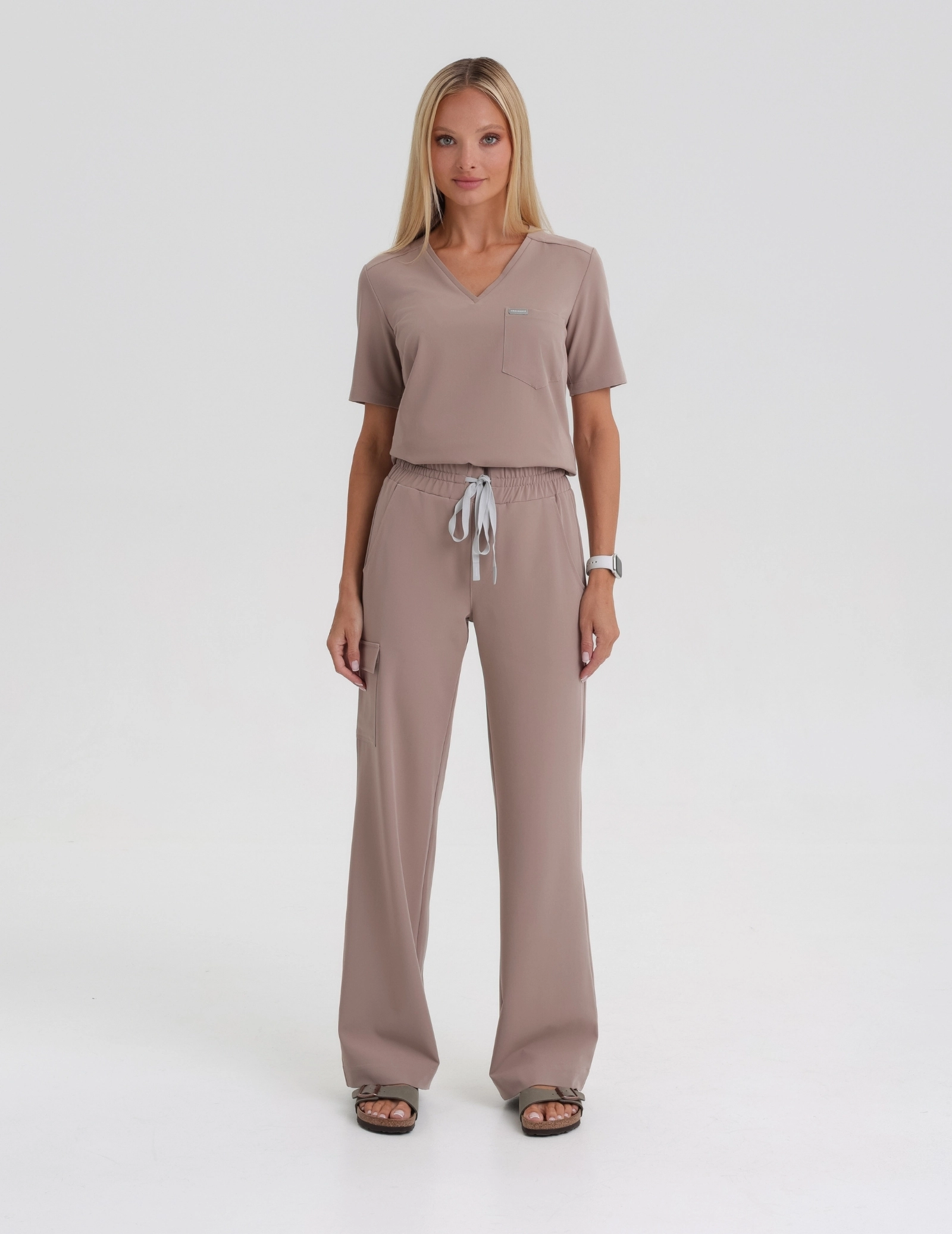 Dámské Lékařské Kalhoty Yoga - BEIGE