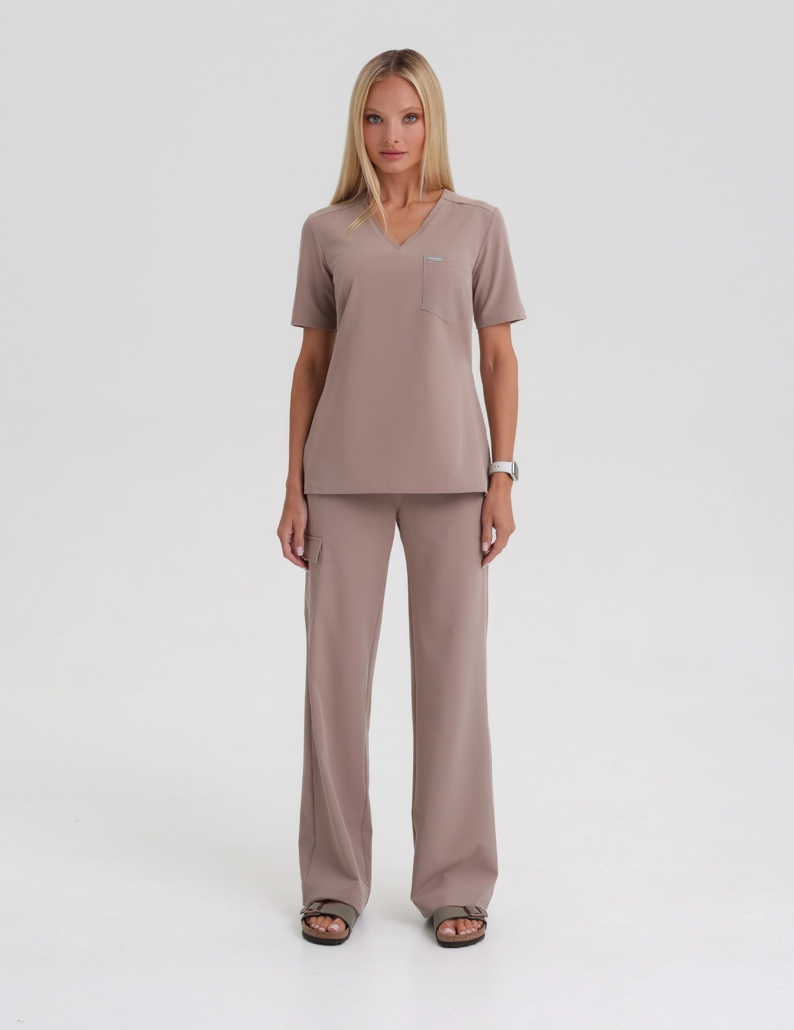 Dámské Lékařské Kalhoty Yoga - BEIGE