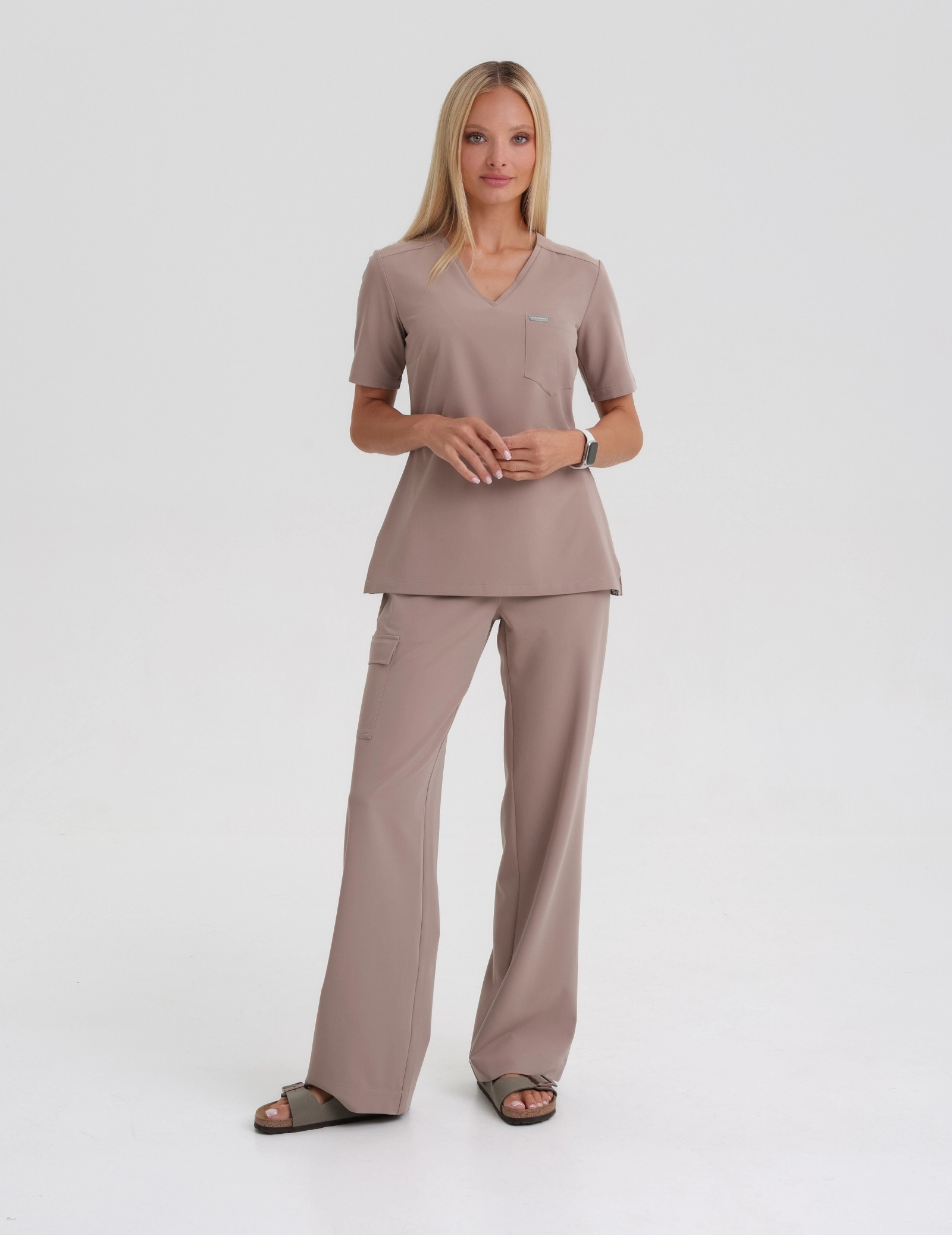 Dámské Lékařské Kalhoty Yoga - BEIGE