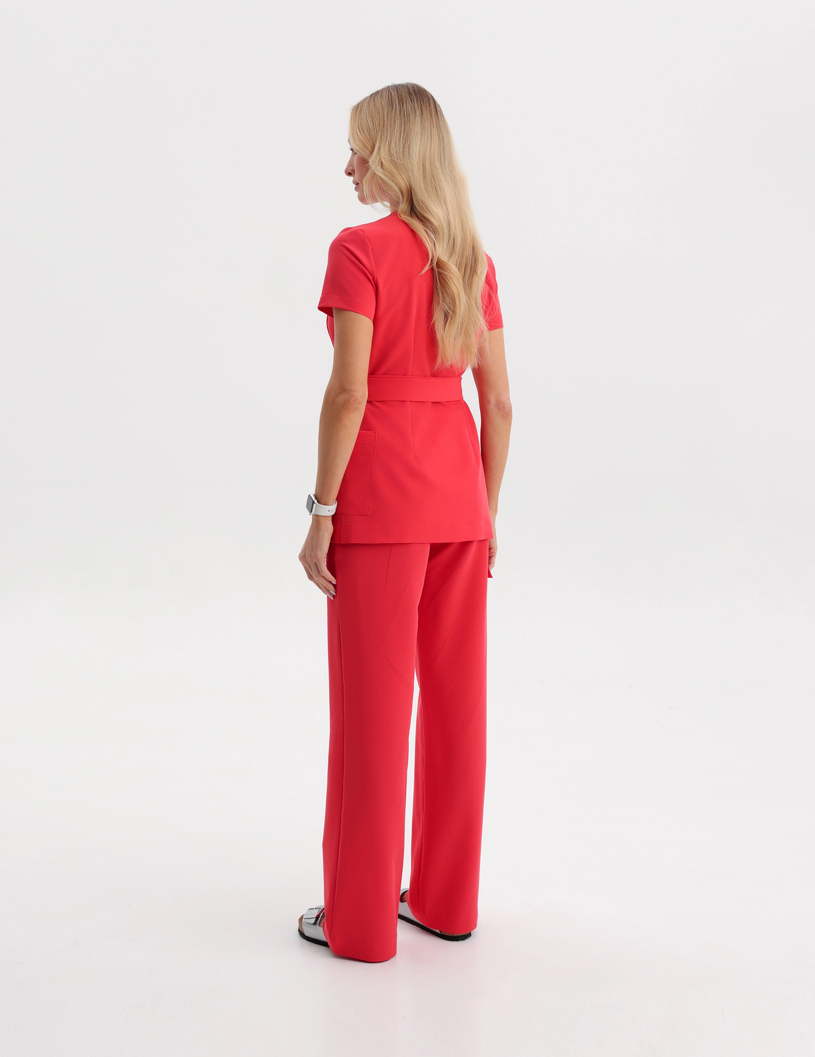 Lékařská Mikina na zavázání Auri - POP RED