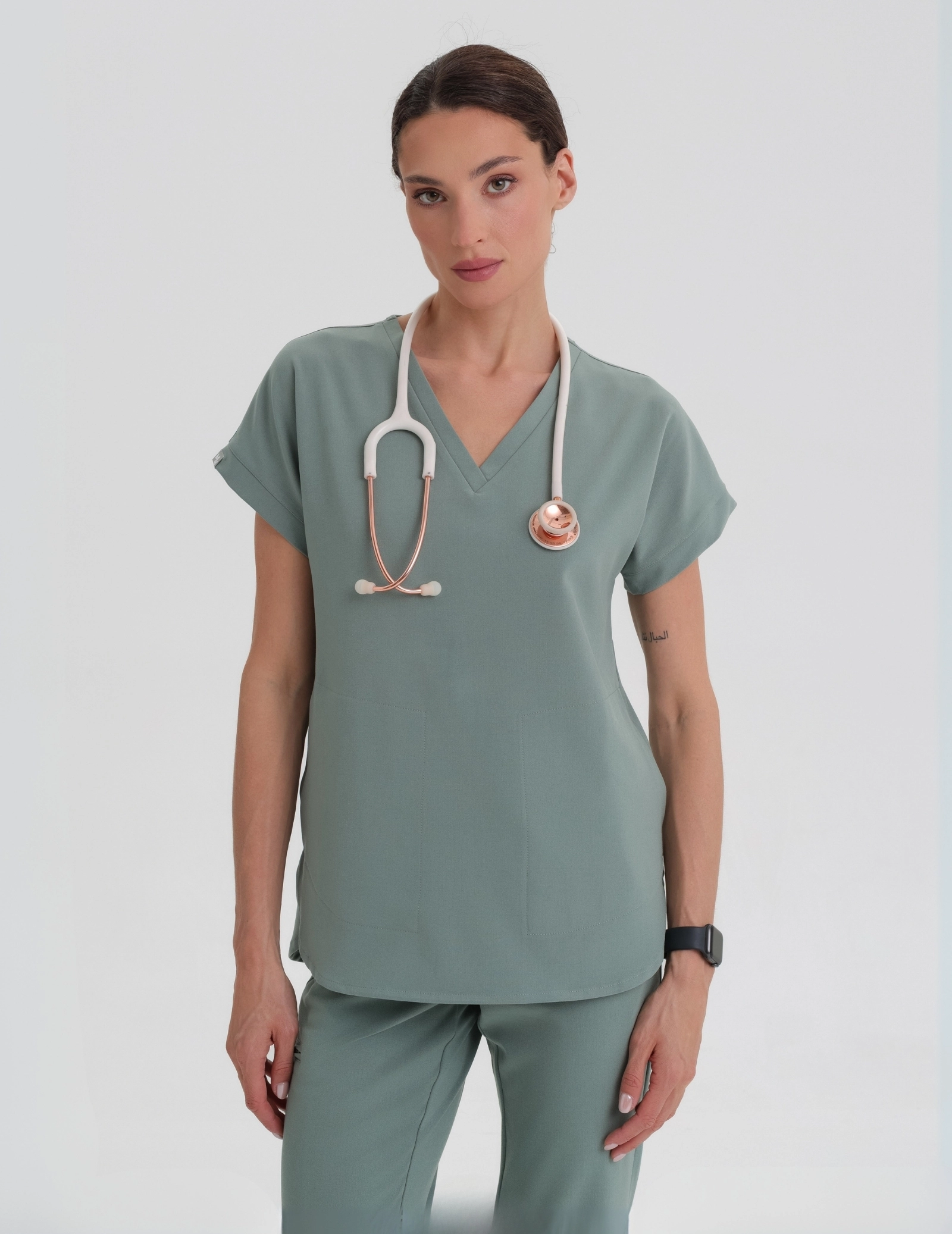 Zdravotnická mikina Kendall - DUSTY GREEN