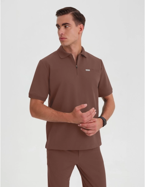 Pánská Lékařská Mikina Polo - MILKY BROWN
