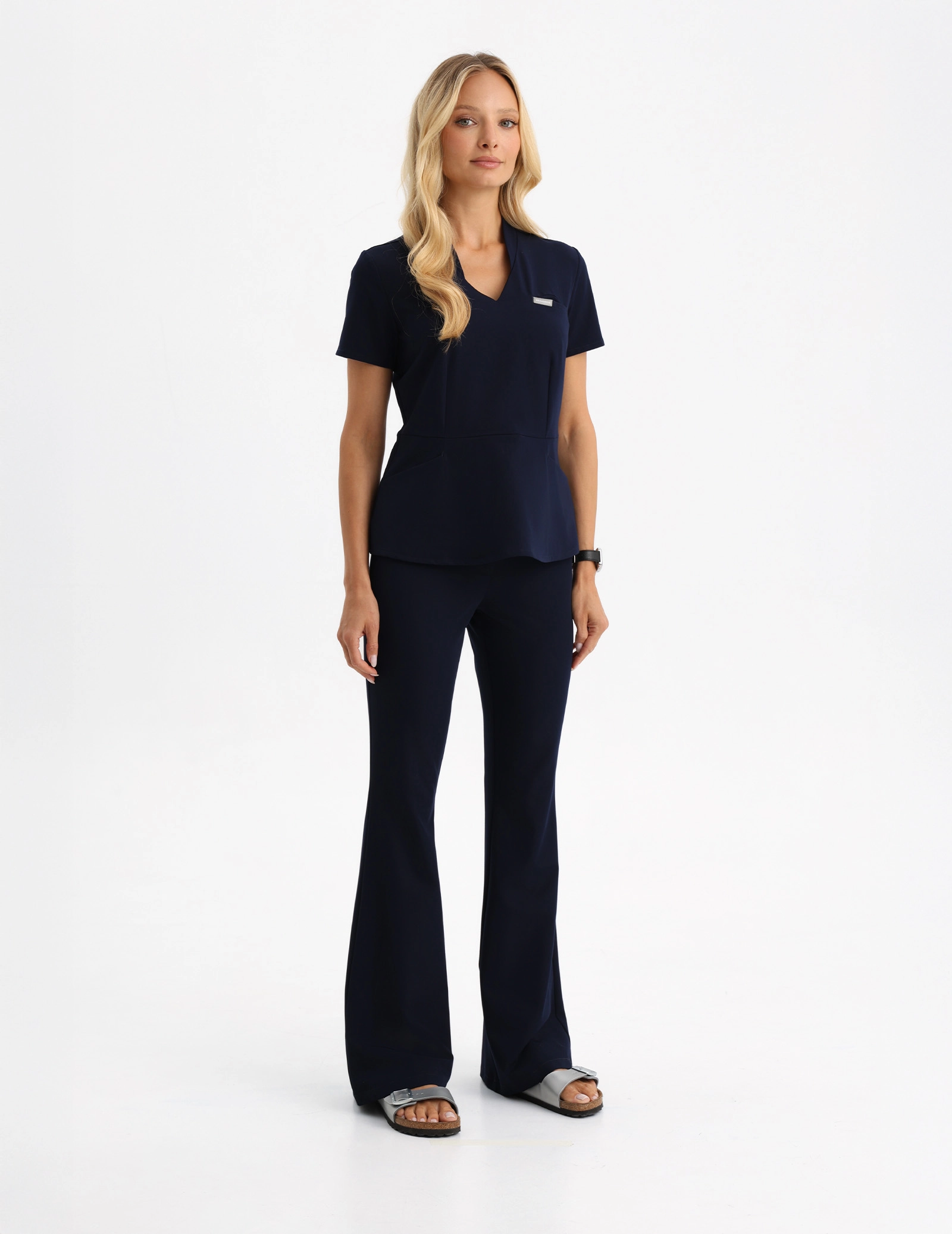 Dámské Lékařské Kalhoty Flare - DARK NAVY