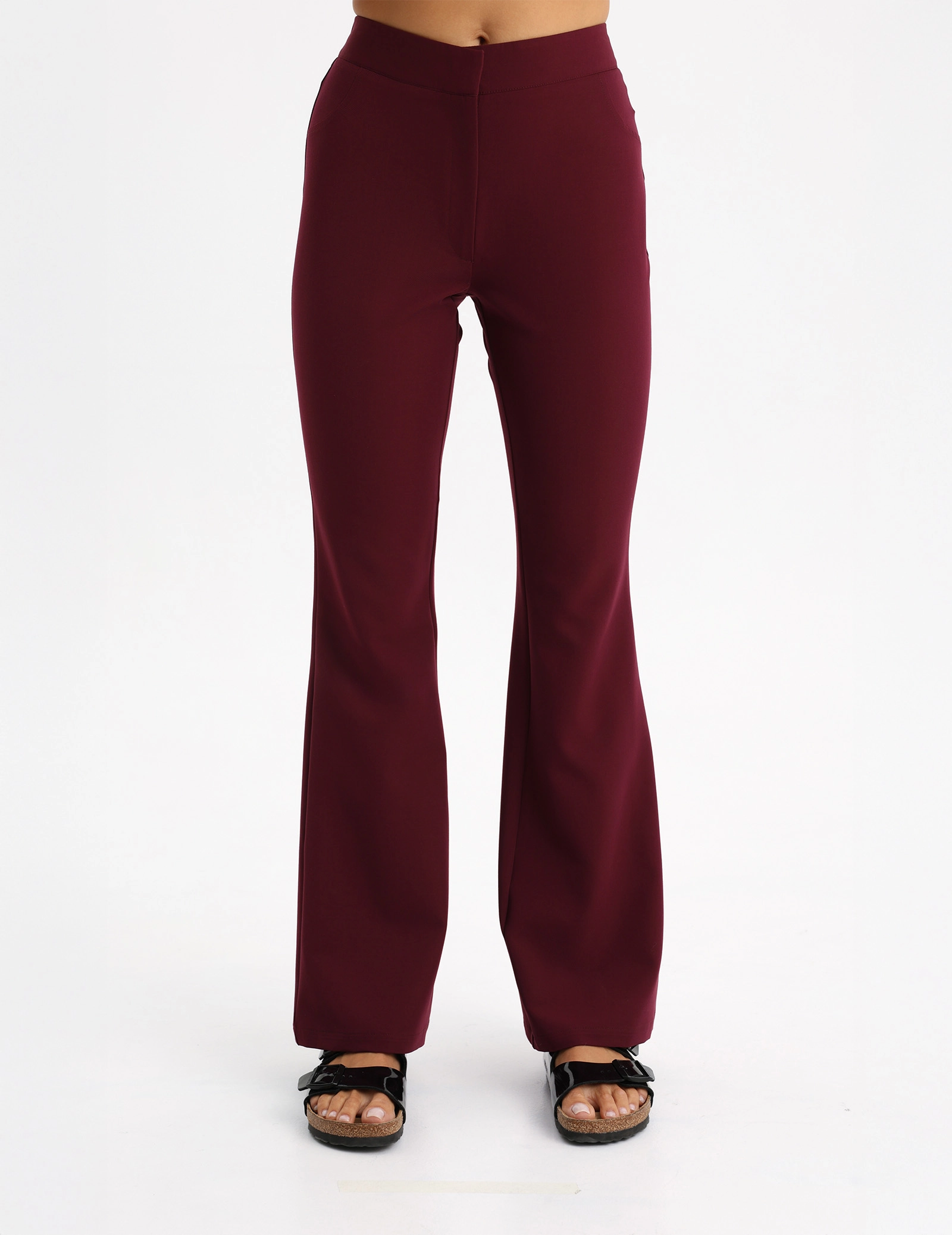 Dámské Lékařské Kalhoty Flare - BURGUNDY