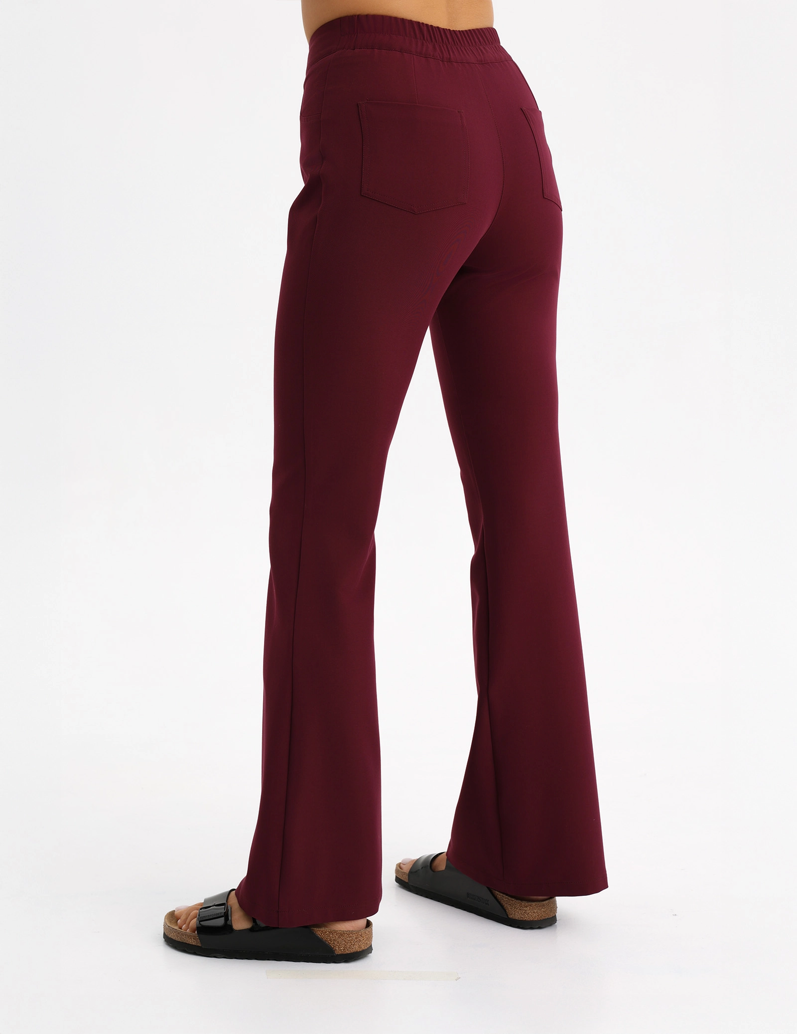 Dámské Lékařské Kalhoty Flare - BURGUNDY