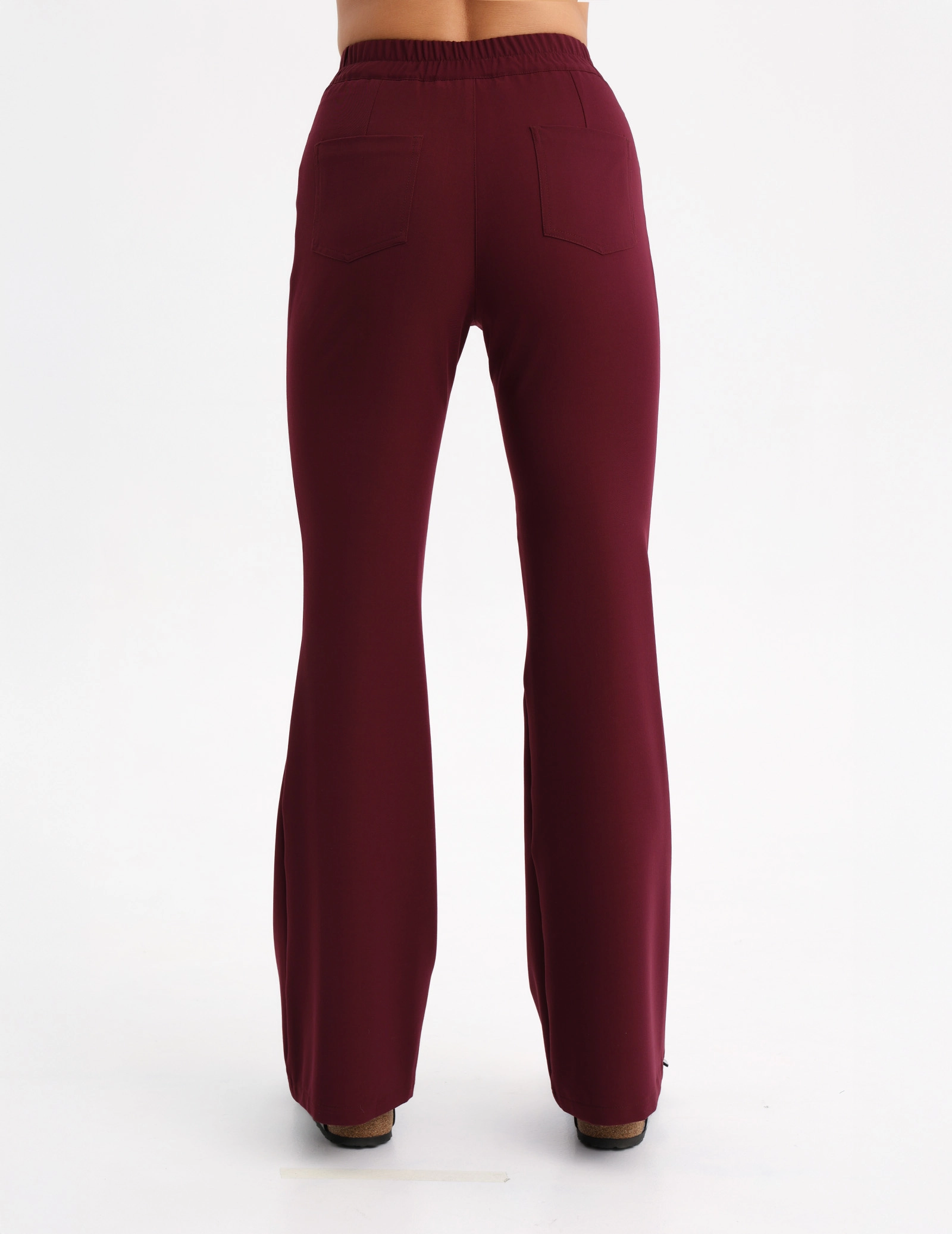 Dámské Lékařské Kalhoty Flare - BURGUNDY