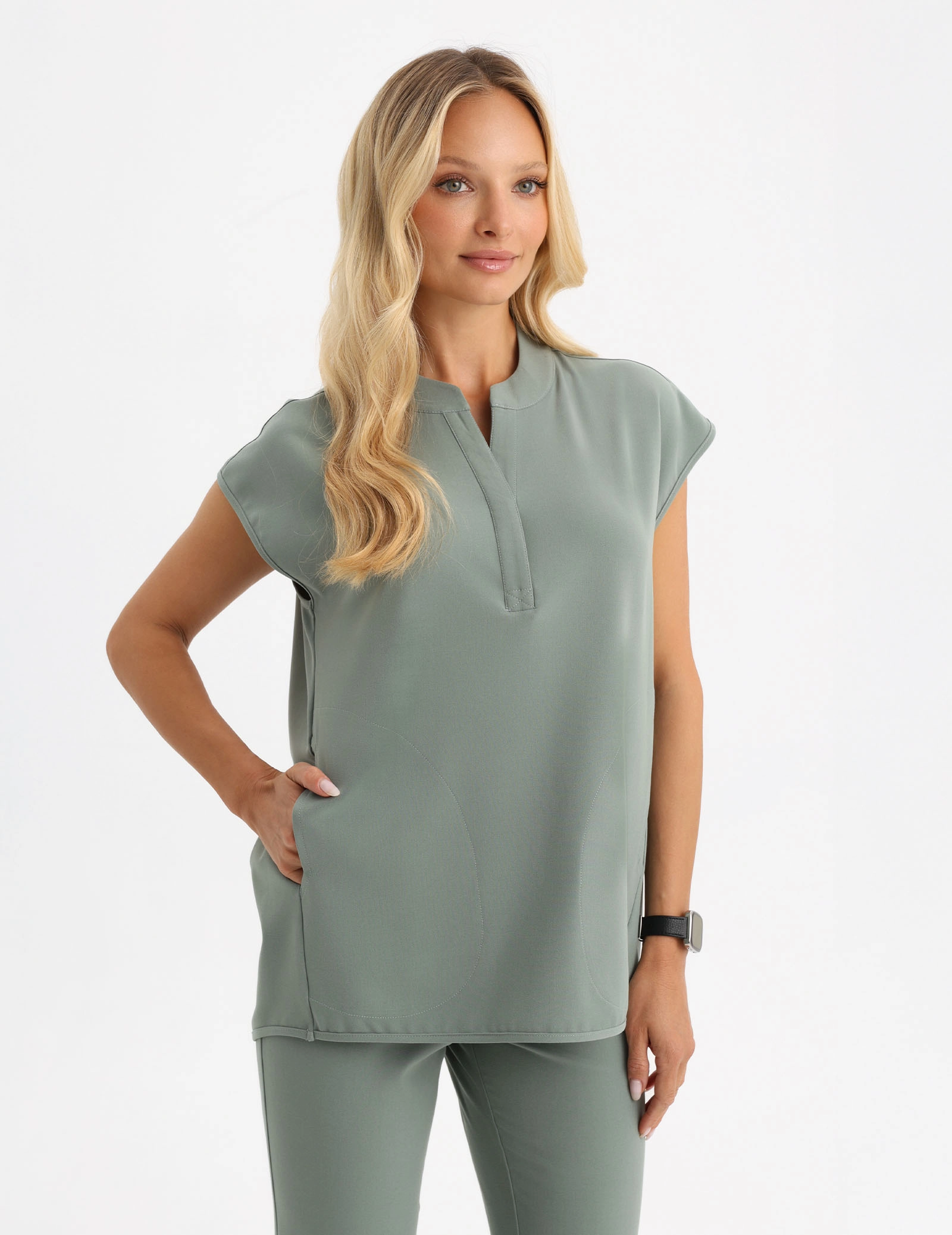 Lékařská Mikina Khloe - DUSTY GREEN