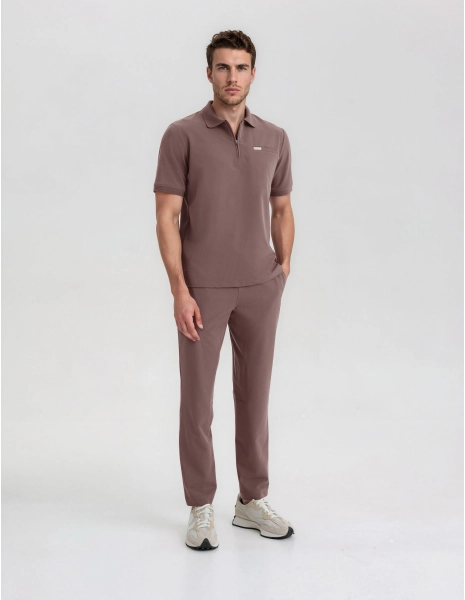Pánská Lékařská Polo Mikina – MOCHA