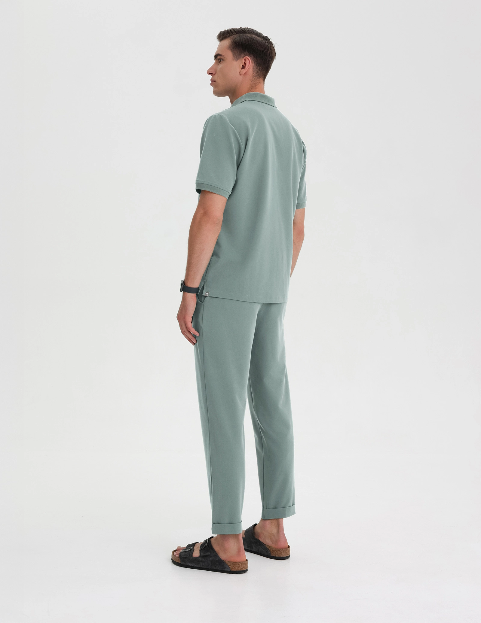 Pánská Lékařská Mikina Polo - DUSTY GREEN