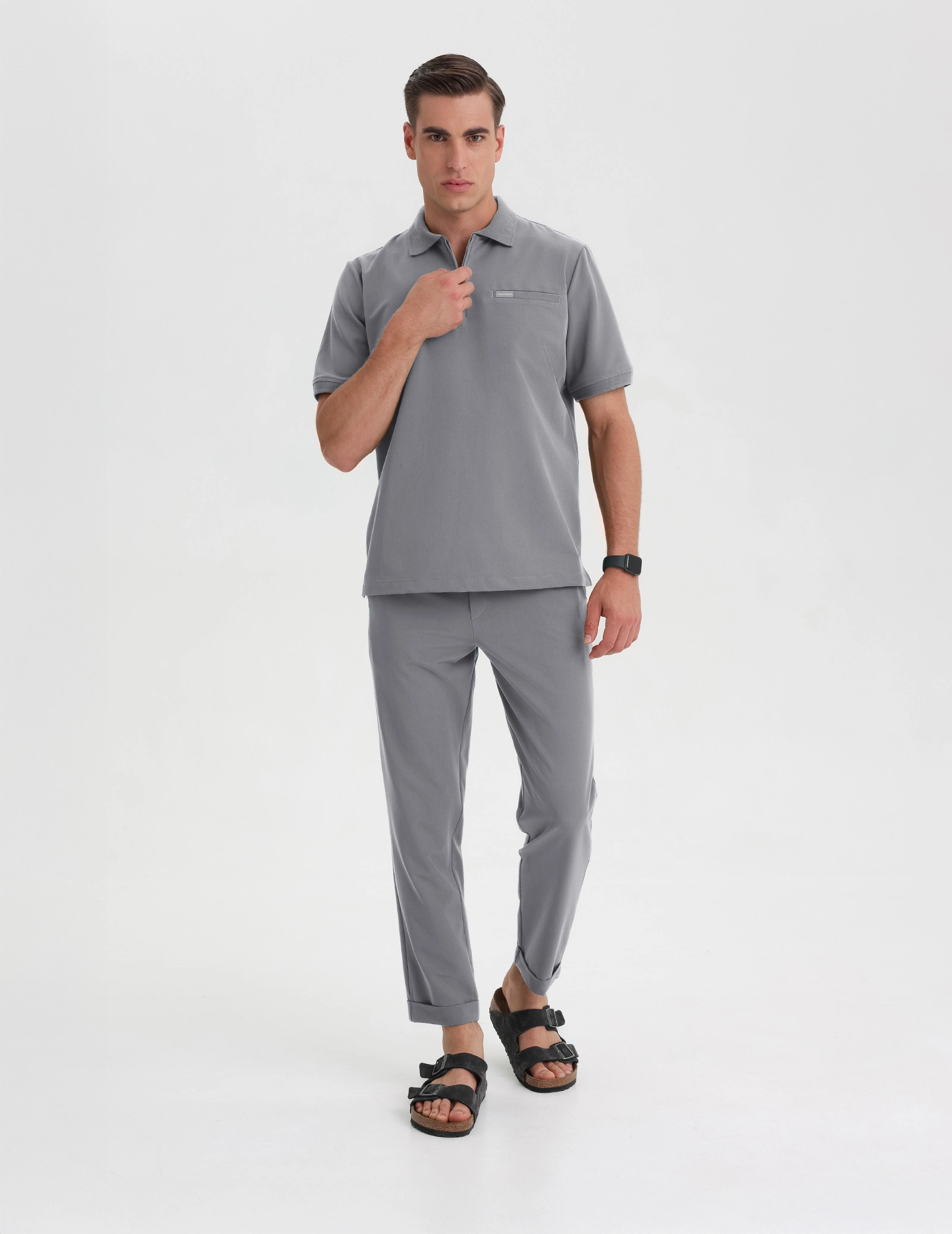 Pánská Lékařská Mikina Polo - SHARK GRAY