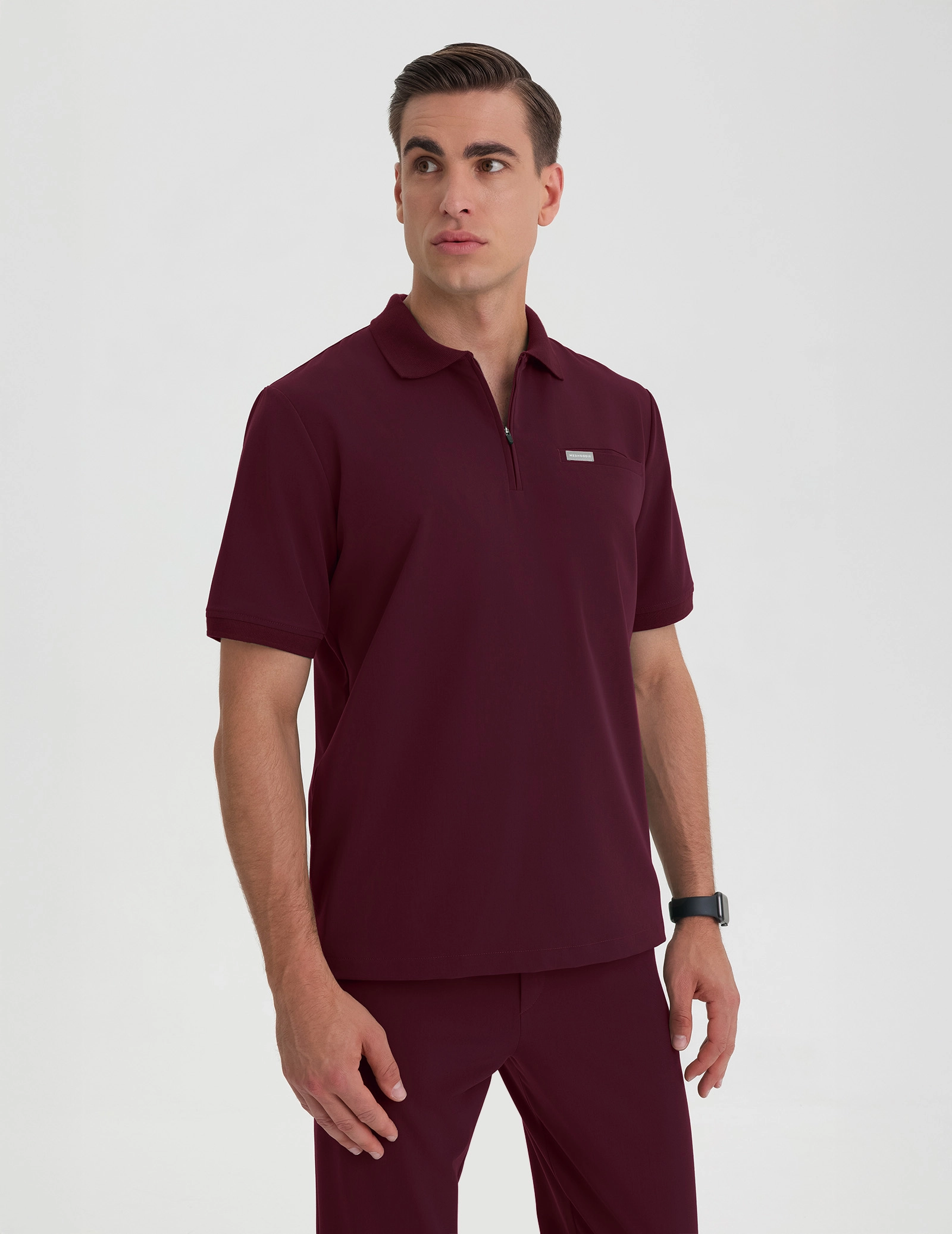 Pánská Lékařská Mikina Polo - BURGUNDY