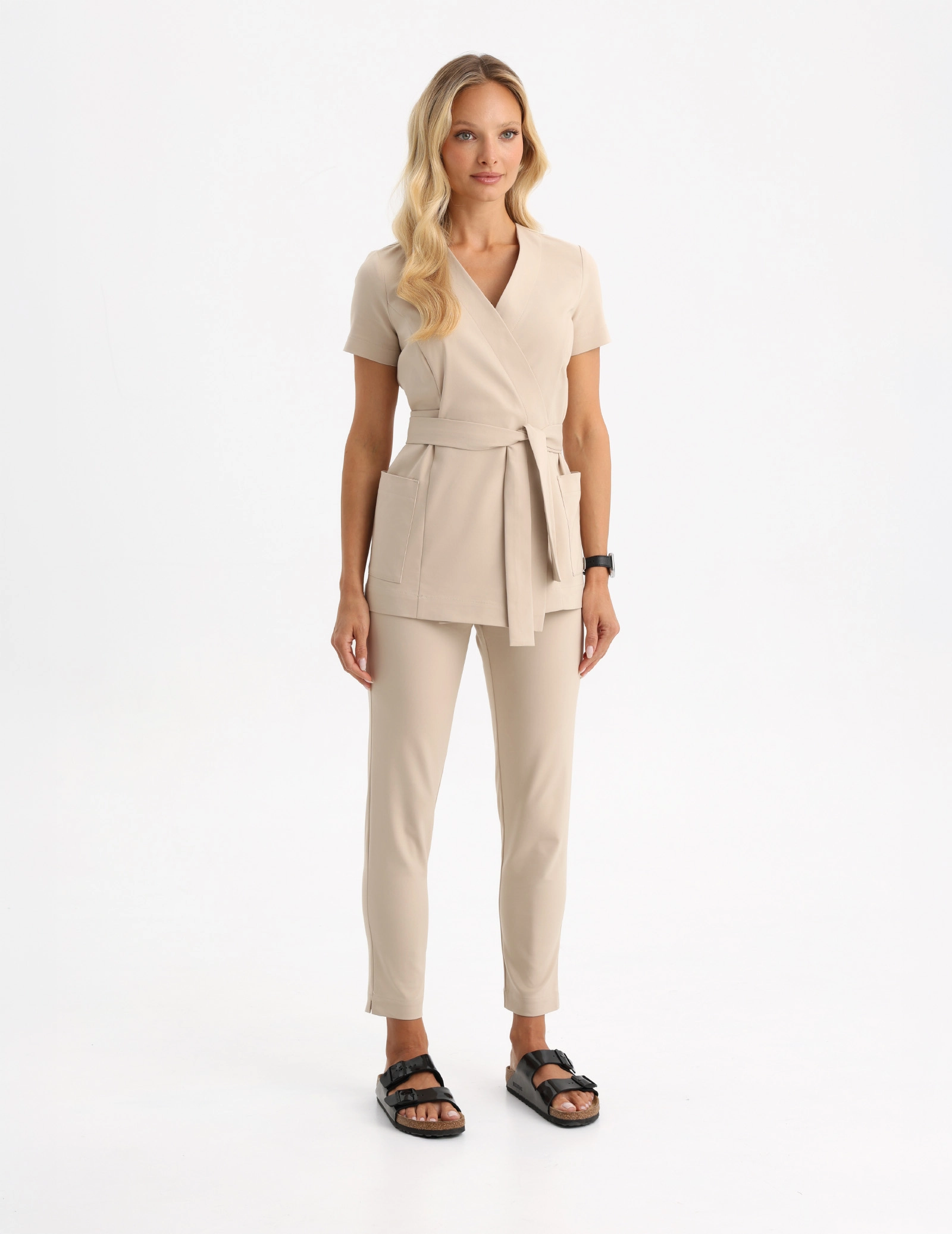 Dámské Lékařské Kalhoty Slim Fit - NUDE