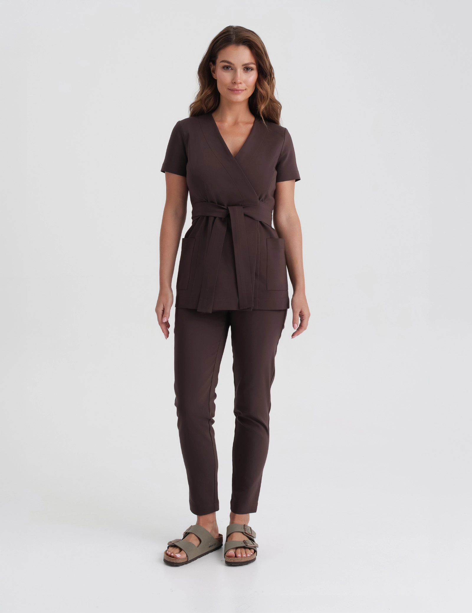 Dámské Lékařské Kalhoty Slim Fit- ESPRESSO