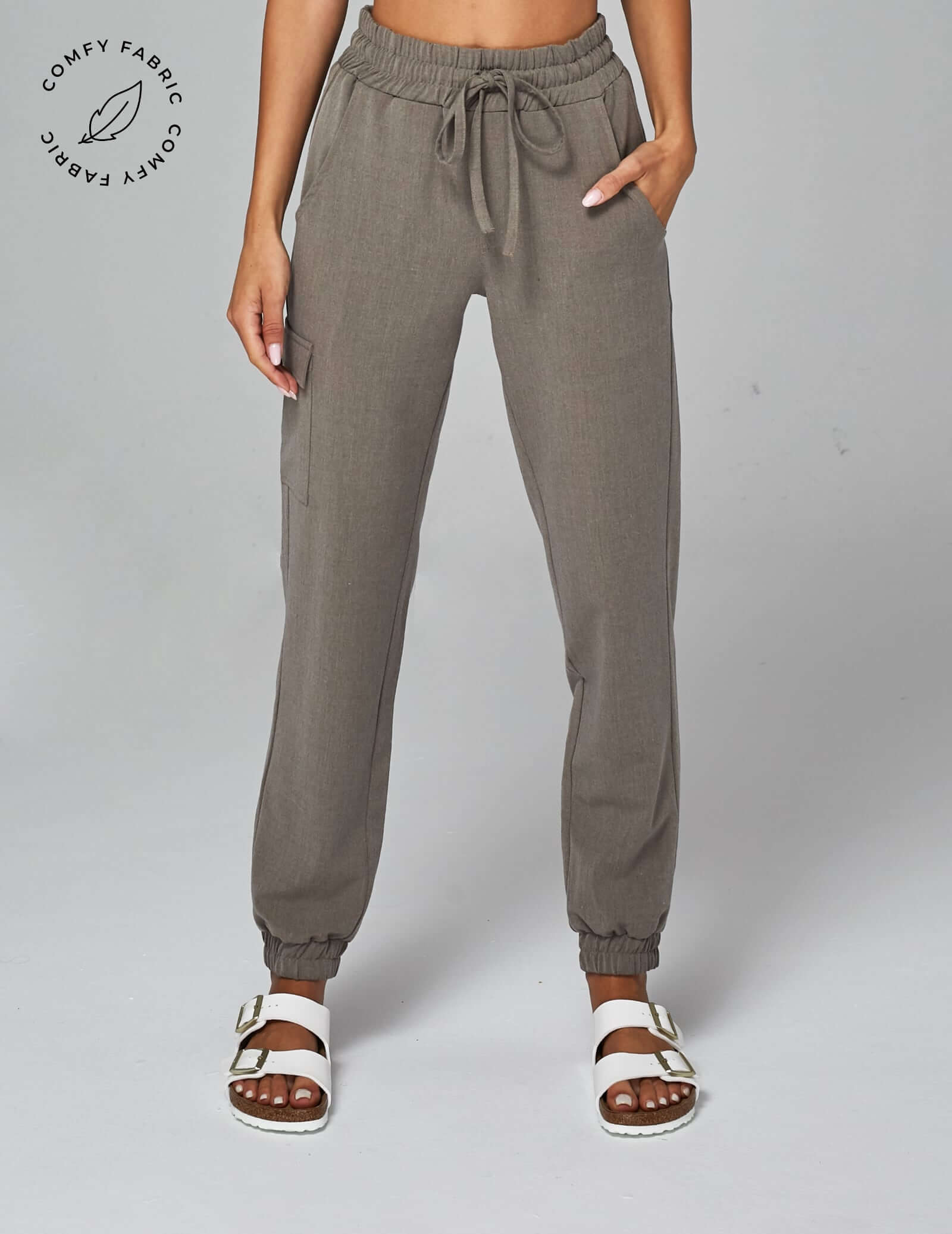 OUTLET Kalhoty Amelia Jogger - DARK SAND